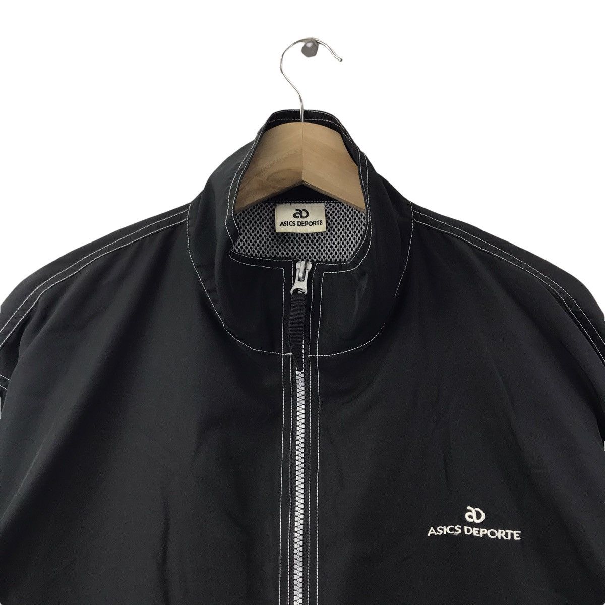 Asics ASICS DEPORTE Full Zipper Black Windbreaker Jacket Size US M / EU 48-50 / 2 - 2 Thumbnail