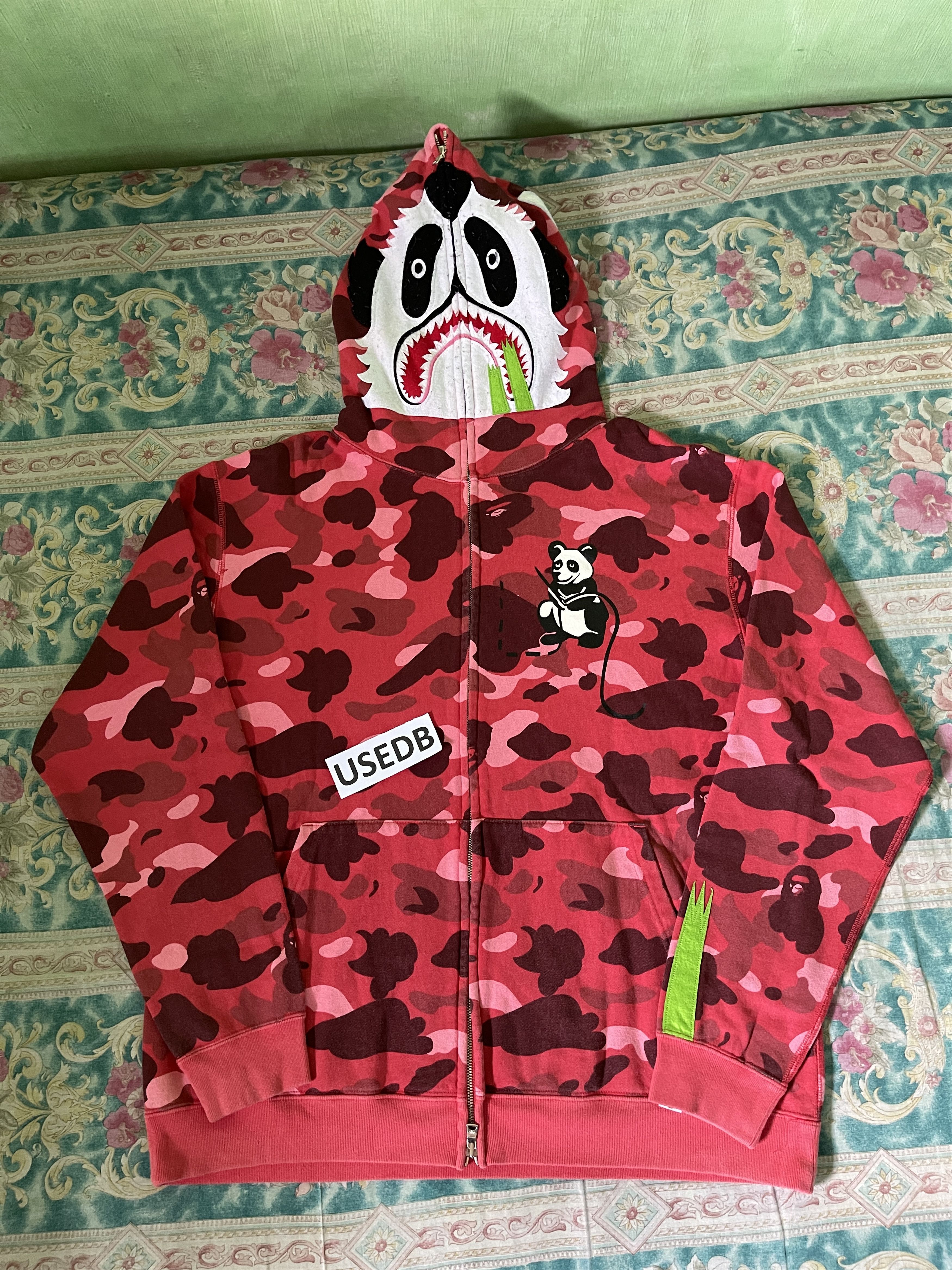 Bape 🔥NFS limited🔥 panda full zip hoodie red camo | Grailed