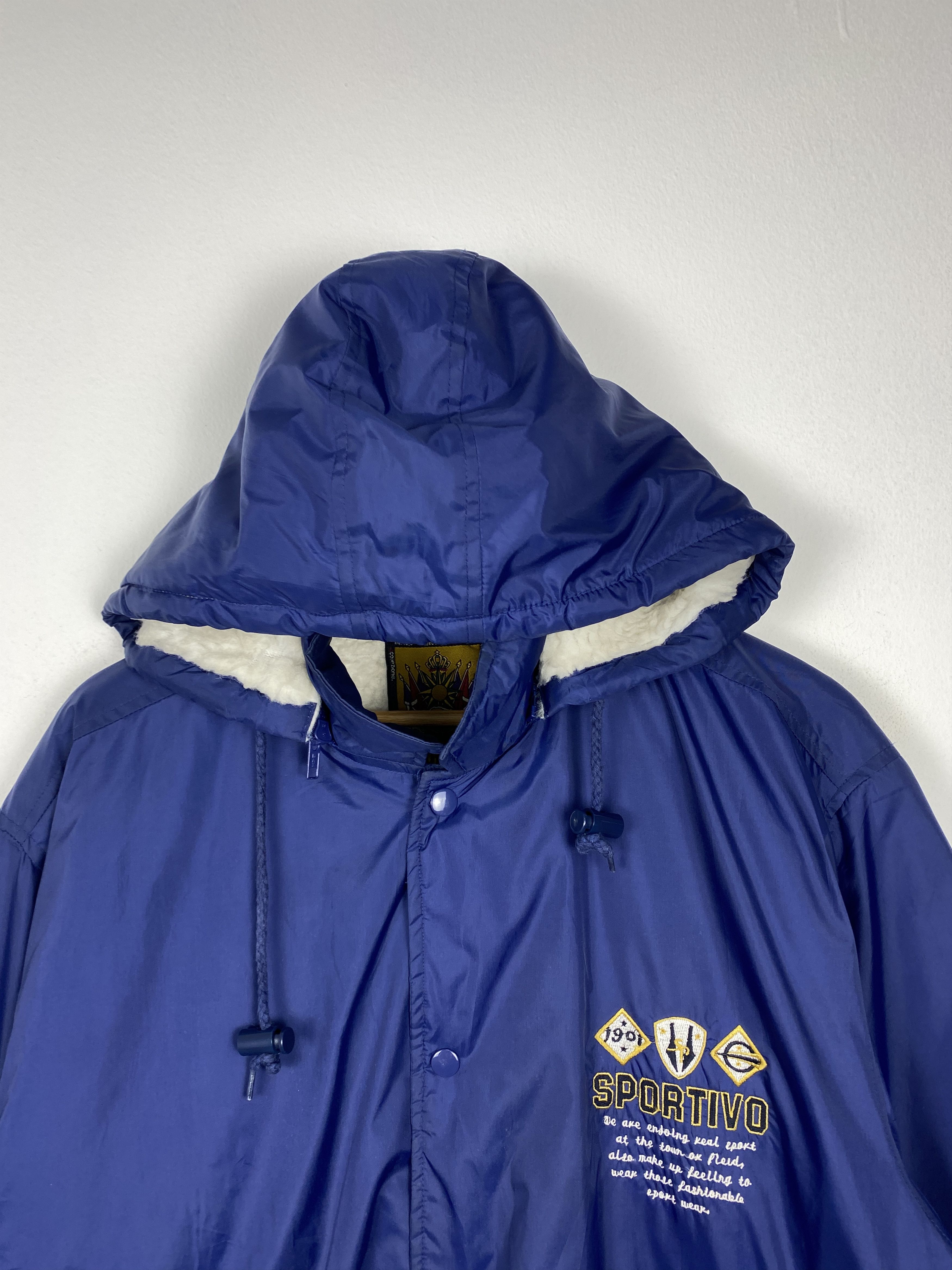 La Sportiva Vintage SPORTIVO Sherpa Lining Hoodie Button Up Jacket Size US M / EU 48-50 / 2 - 2 Thumbnail