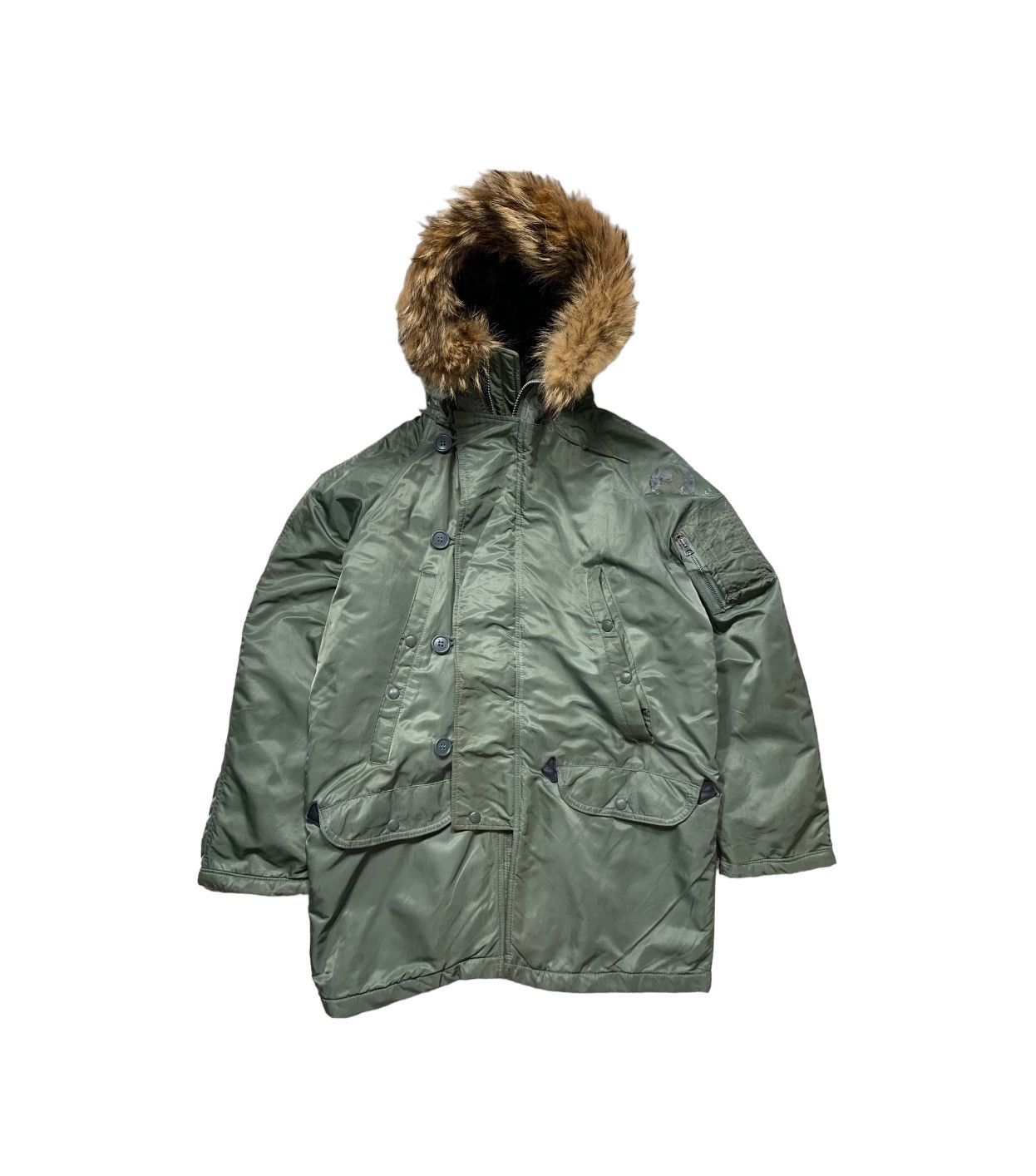 image of I Spiewak And Sons Vintage I Spiewak & Sons Golden Fleece Ny Parka Fur Ruff in Green (Size Medium)