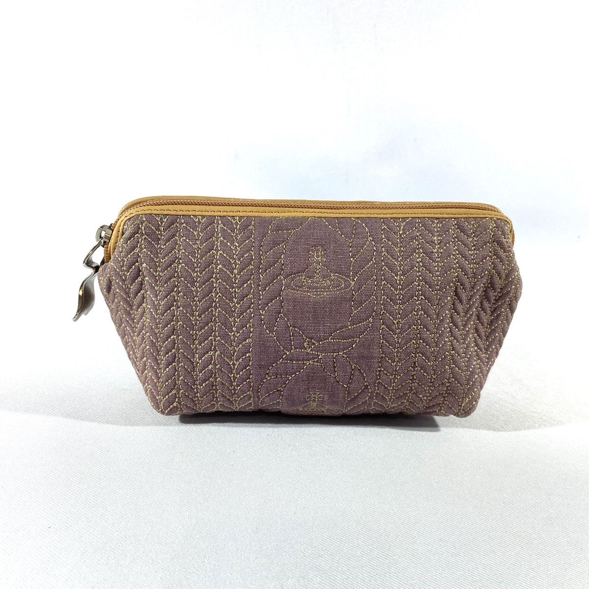 Vivienne Westwood Purple Quilted Canvas Orb Pouch Size ONE SIZE - 1 Thumbnail