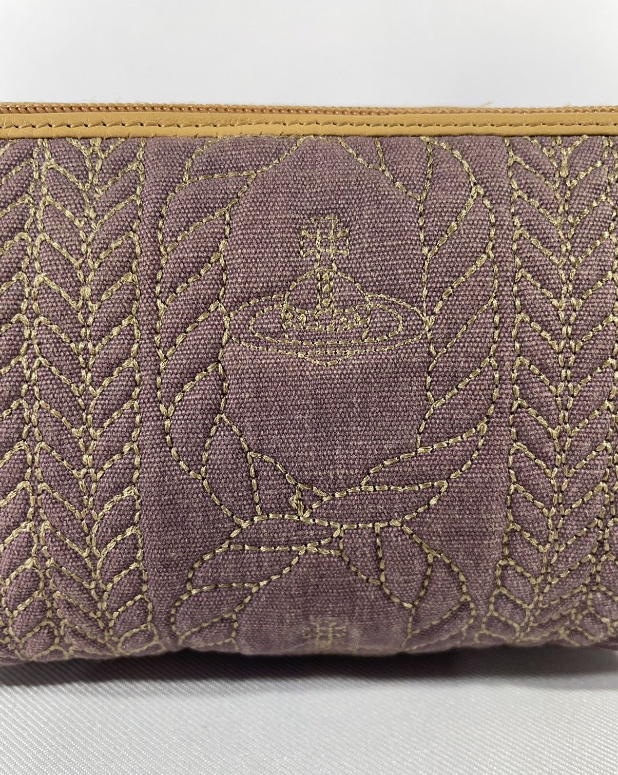 Vivienne Westwood Purple Quilted Canvas Orb Pouch Size ONE SIZE - 4 Thumbnail