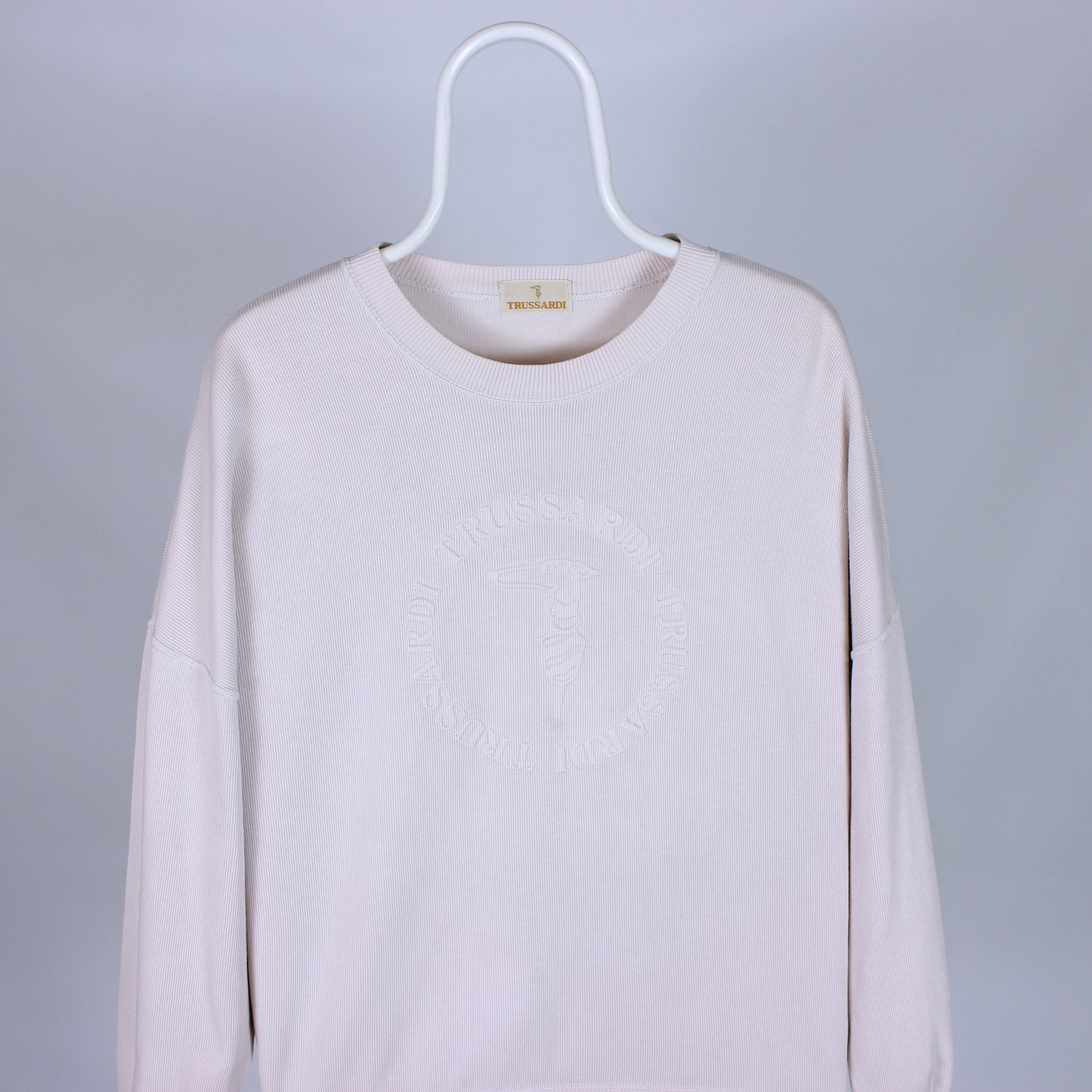 Trussardi Trussardi sweater vintage big logo centr rarity pink M Size US M / EU 48-50 / 2 - 1 Thumbnail