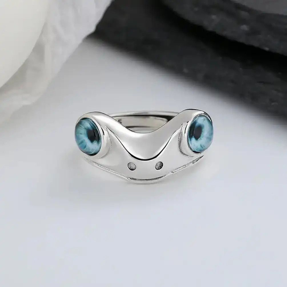 Anime Blue Eye Frog Ring Size ONE SIZE - 2 Thumbnail