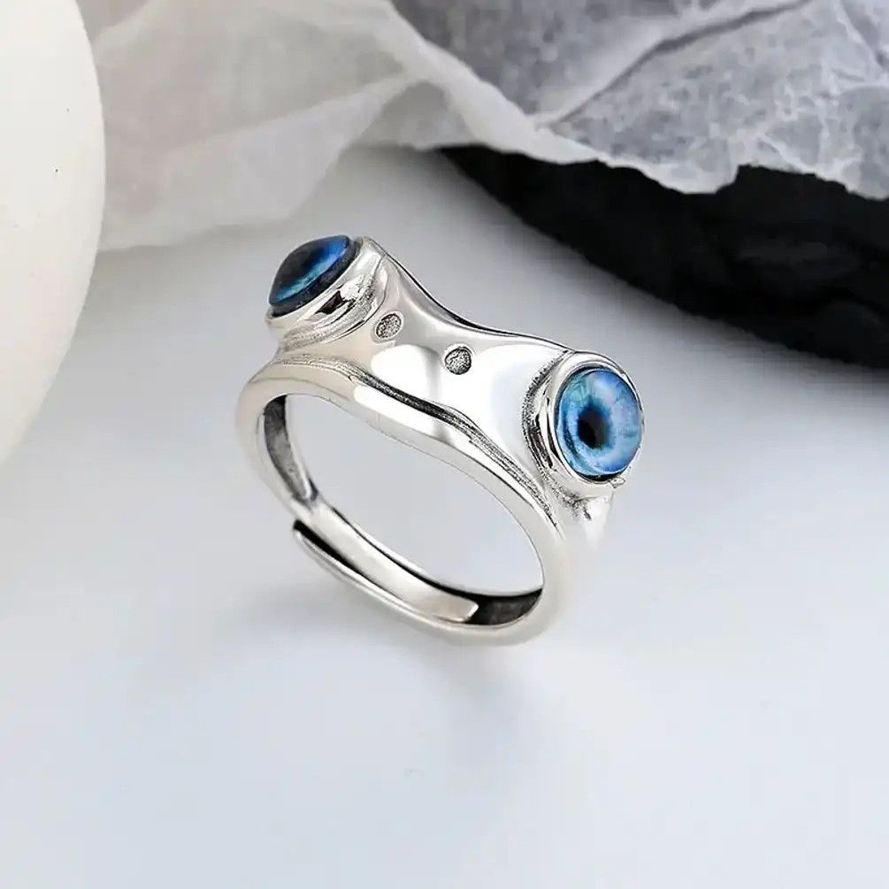 Anime Blue Eye Frog Ring Size ONE SIZE - 1 Thumbnail