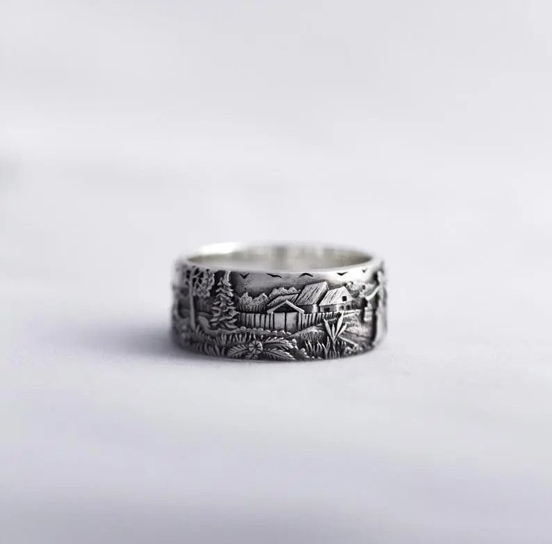 Jewelry Silver Deer Forest Ring Size ONE SIZE - 4 Thumbnail