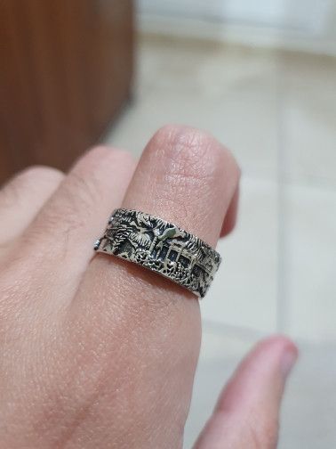 Jewelry Silver Deer Forest Ring Size ONE SIZE - 6 Thumbnail