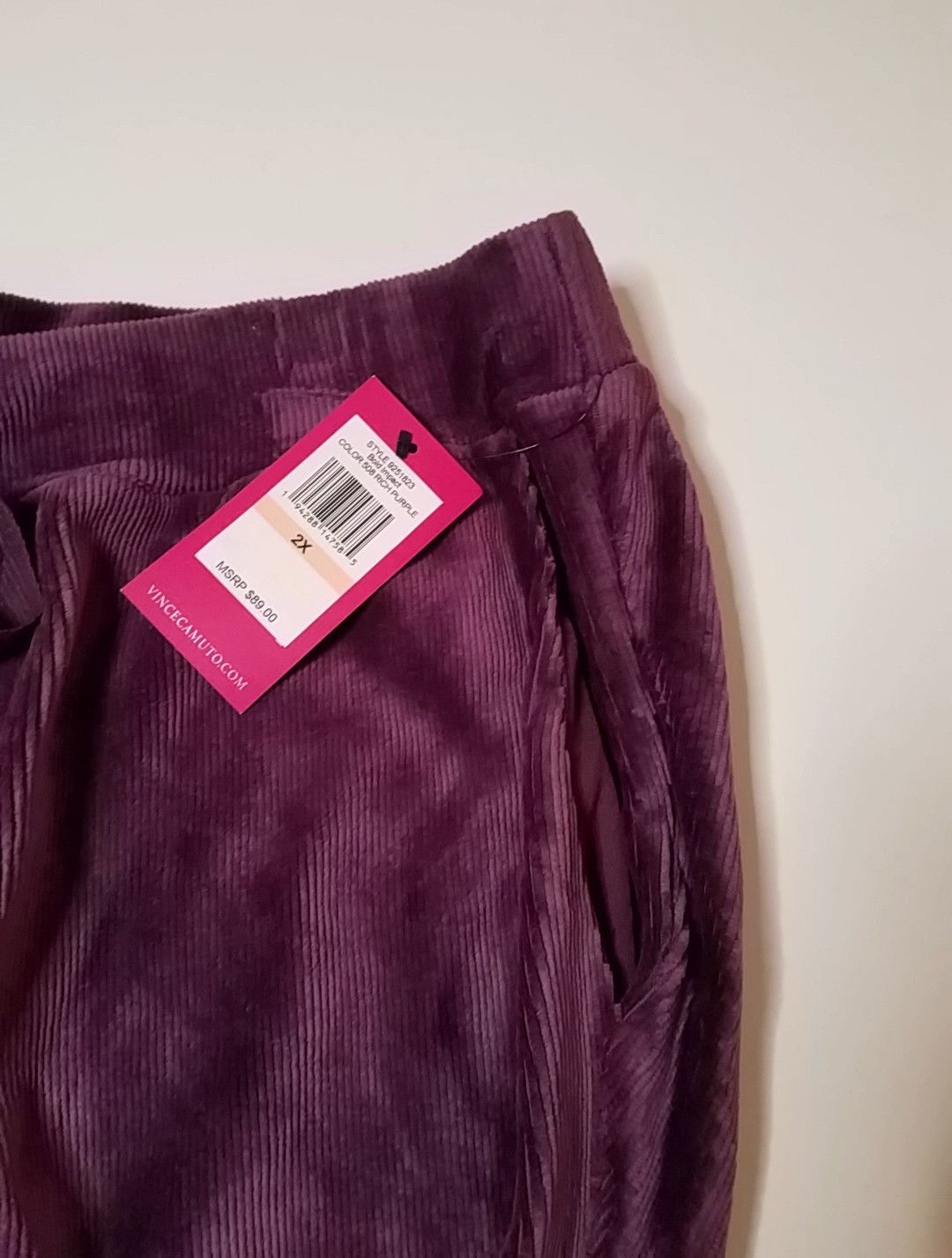 Vince Camuto Vince Camuto Cotton Corduroy Drawstring Waist Joggers 2X Size 40" / US 18 - 4 Thumbnail
