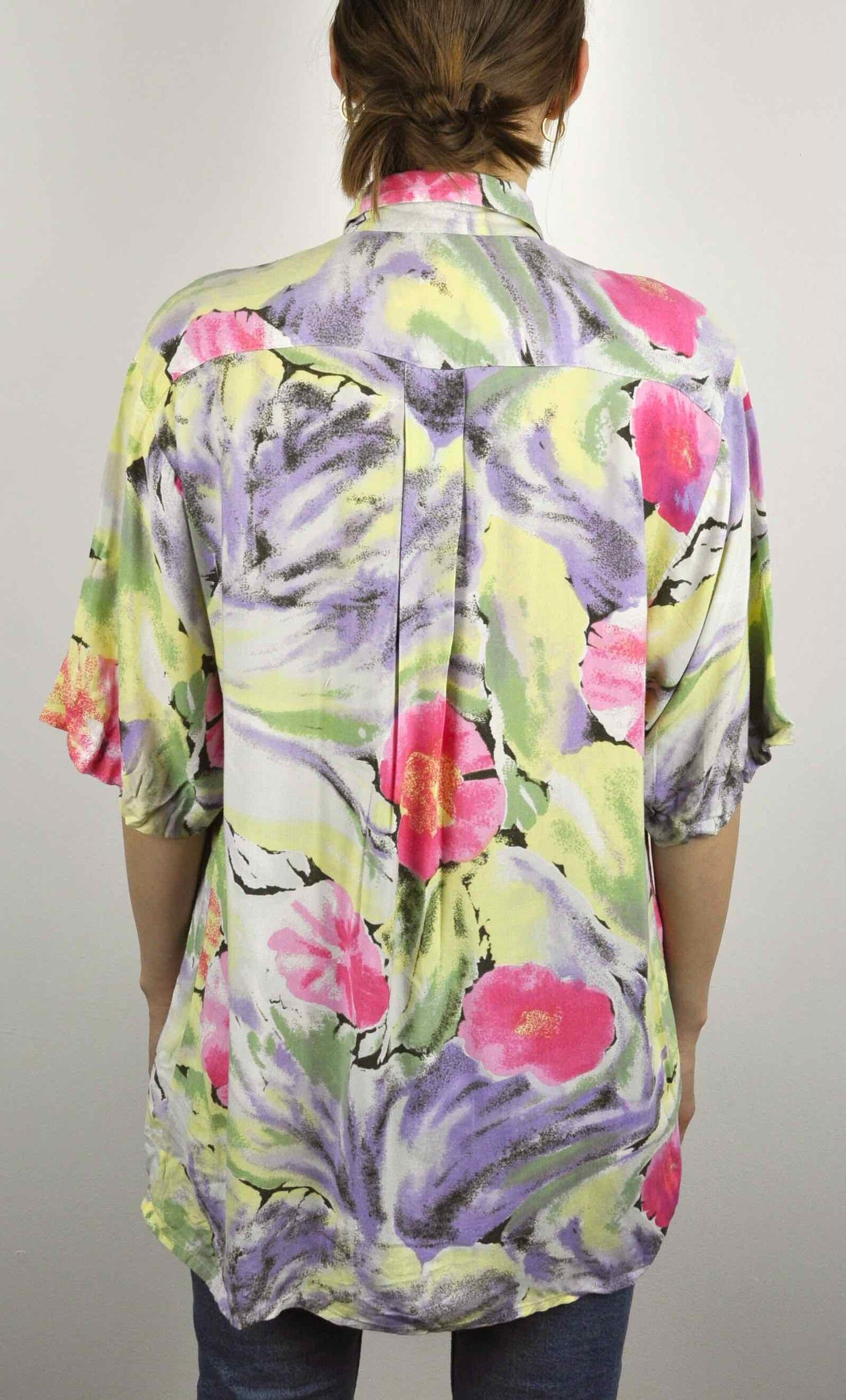 Vintage × Wasted Paris M Women 80's Flower pastel French Shirt Short Sleeves Blouse Size M / US 6-8 / IT 42-44 - 5 Thumbnail