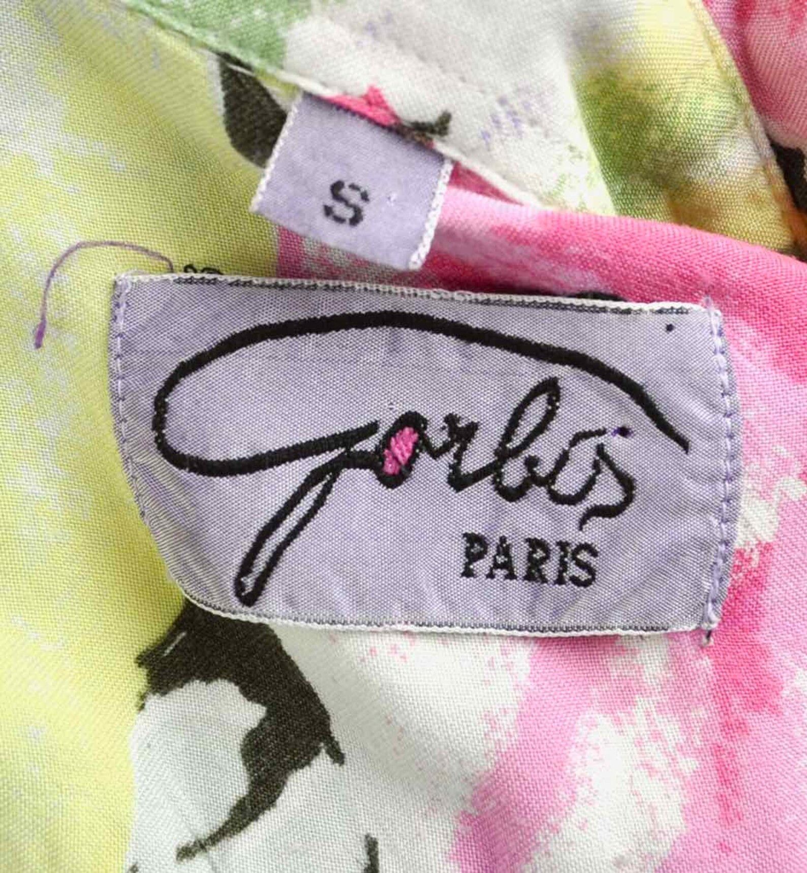 Vintage × Wasted Paris M Women 80's Flower pastel French Shirt Short Sleeves Blouse Size M / US 6-8 / IT 42-44 - 2 Thumbnail