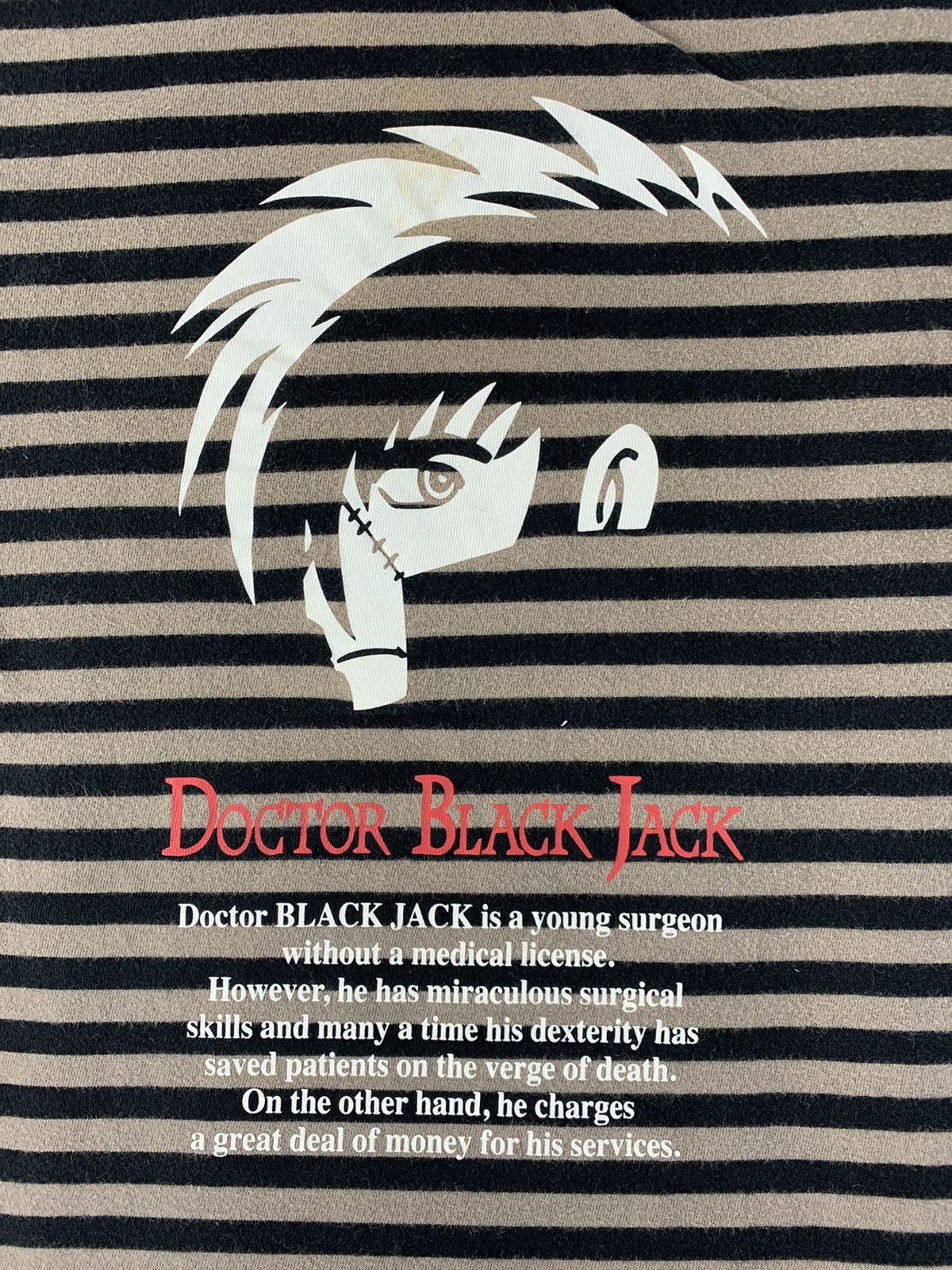 Anime Doctor Black Jack Hepburn Burakku Jakku Manga Striped Tee Size US S / EU 44-46 / 1 - 4 Thumbnail