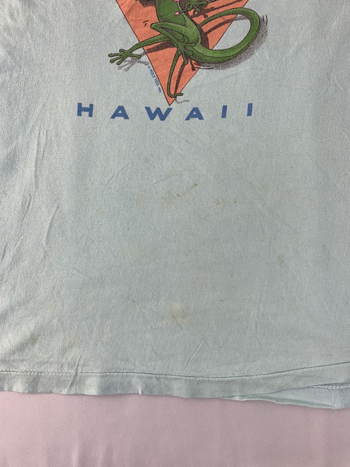 Vintage 80s Poly Tees Hawaii Gecko Rock Tour Tee Size US S / EU 44-46 / 1 - 11 Thumbnail