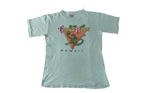 Vintage 80s Poly Tees Hawaii Gecko Rock Tour Tee Size US S / EU 44-46 / 1 - 2 Thumbnail
