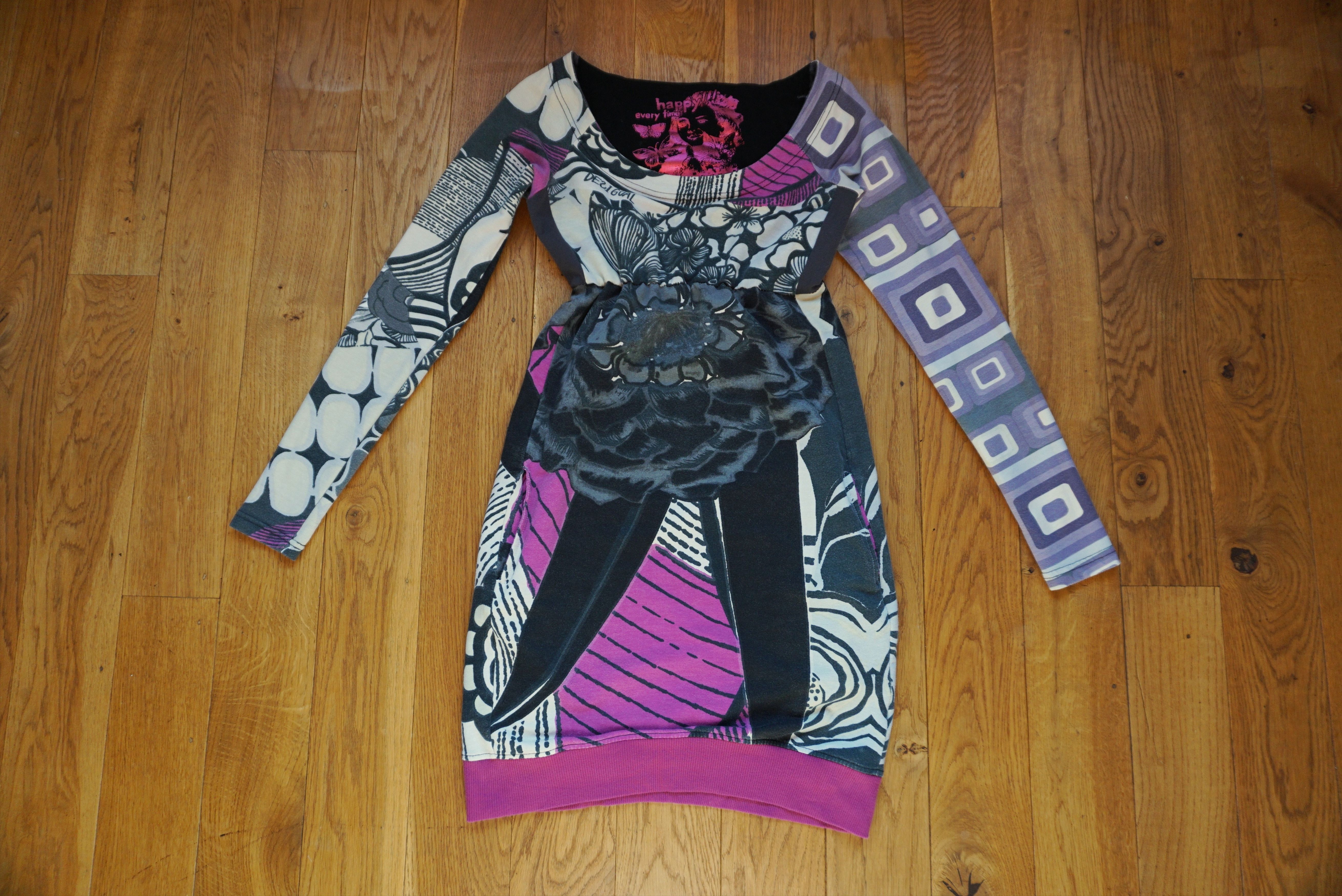 Designer Womens Desigual dress XS 0/2/4 patterned jersey casual tunic Size XS / US 0-2 / IT 36-38 - 14 Thumbnail