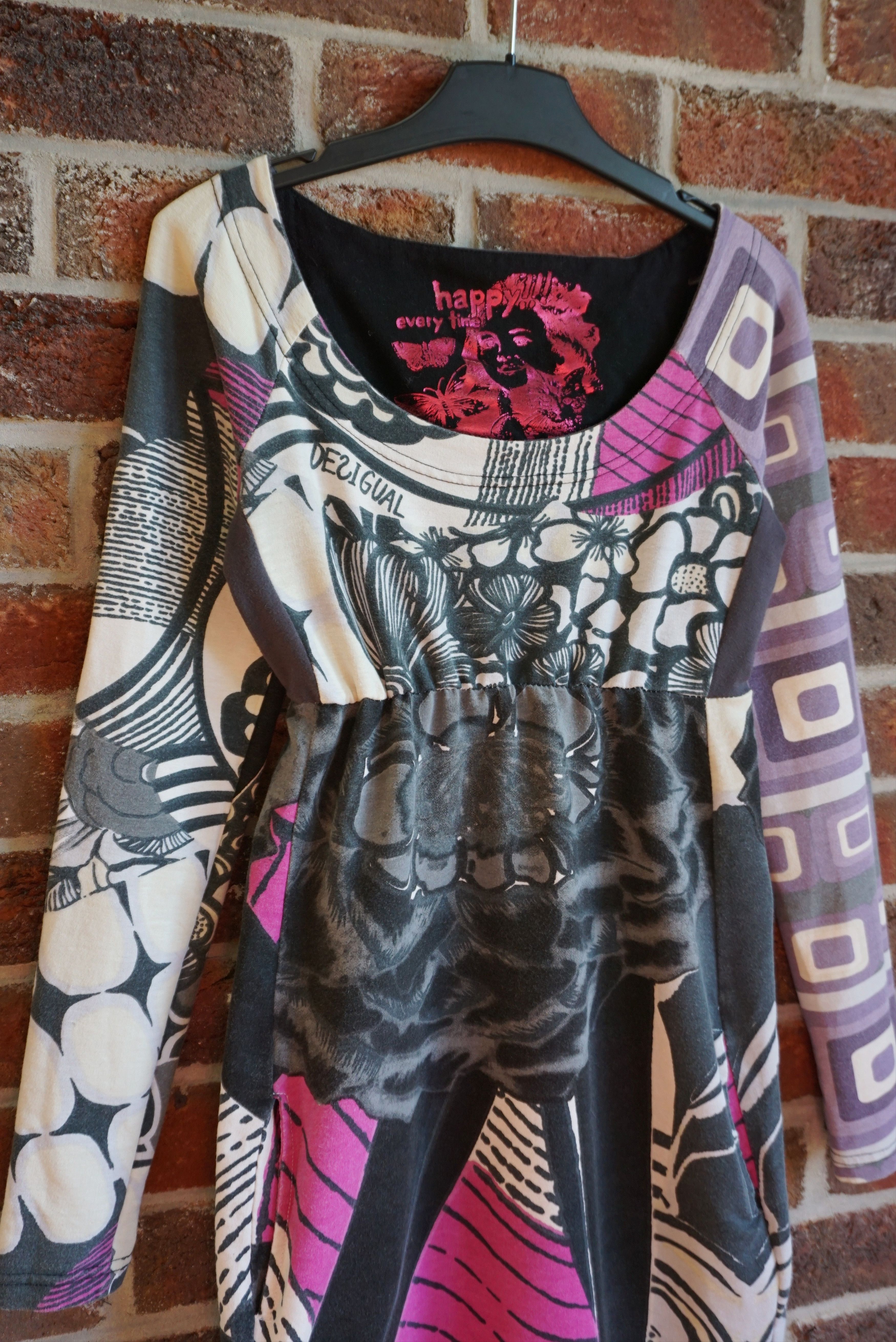 Designer Womens Desigual dress XS 0/2/4 patterned jersey casual tunic Size XS / US 0-2 / IT 36-38 - 7 Thumbnail