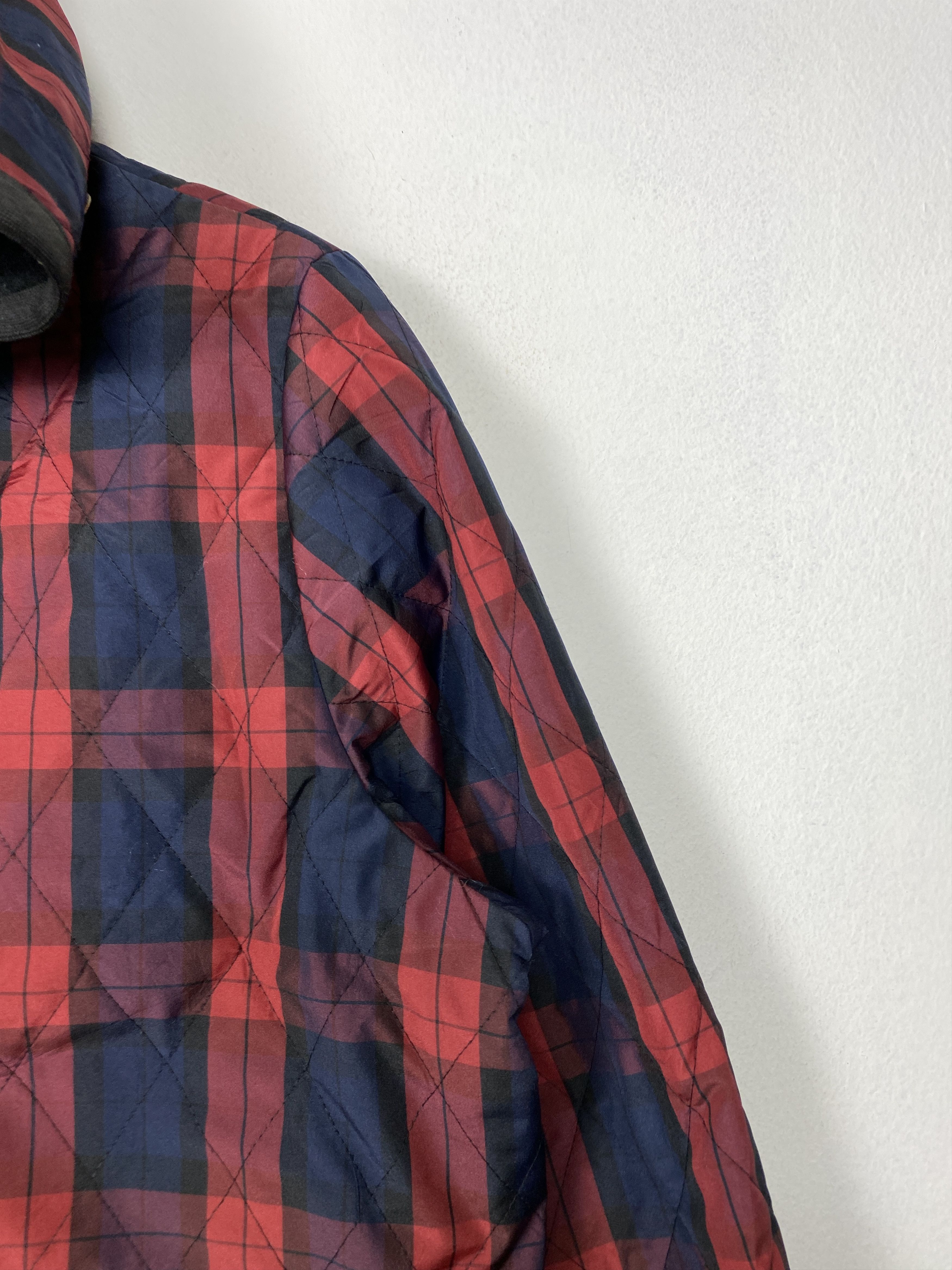 Flannel Vintage Quilted Plaid Hooded Jacket Size US XL / EU 56 / 4 - 6 Thumbnail