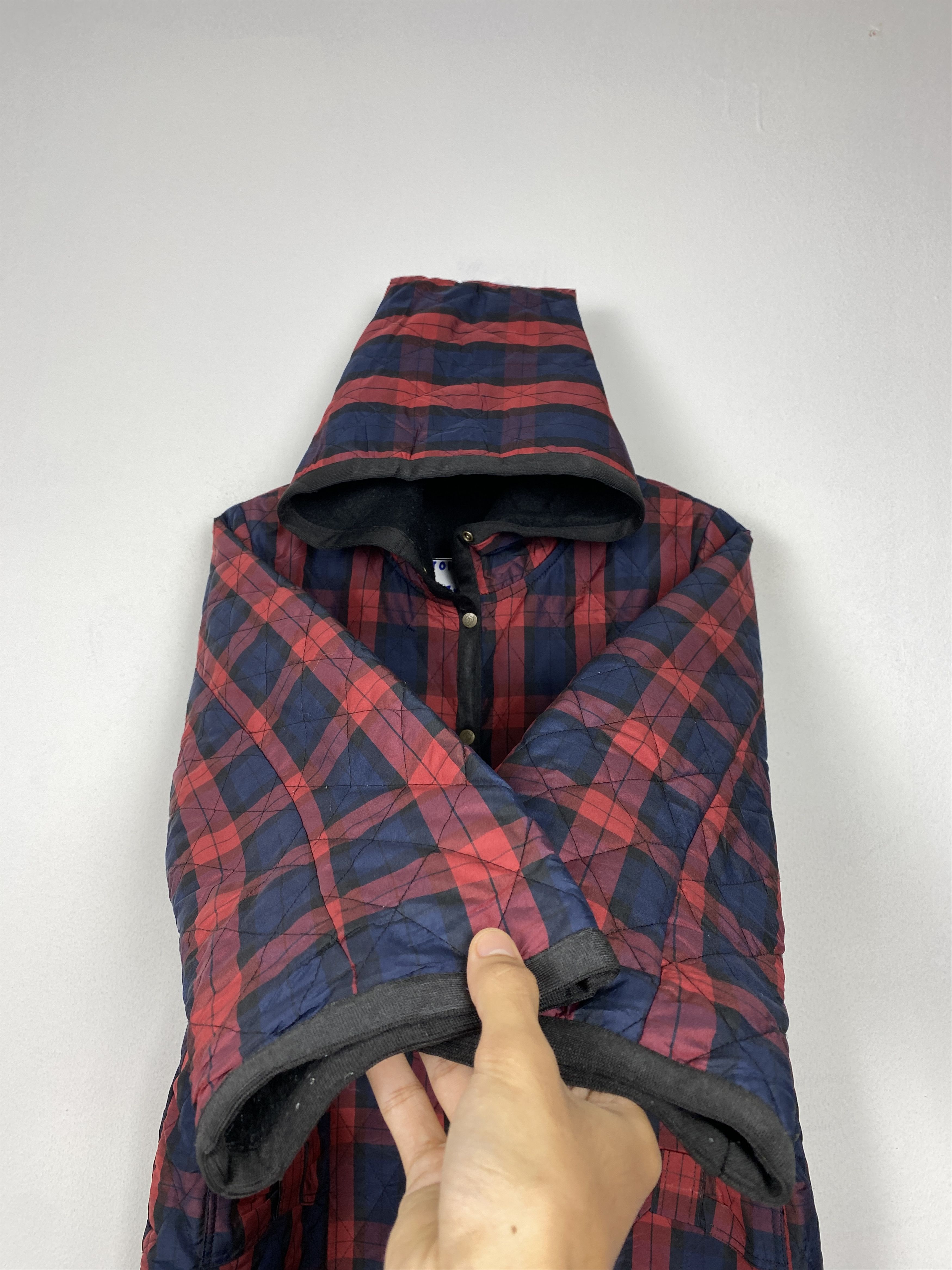 Flannel Vintage Quilted Plaid Hooded Jacket Size US XL / EU 56 / 4 - 3 Thumbnail