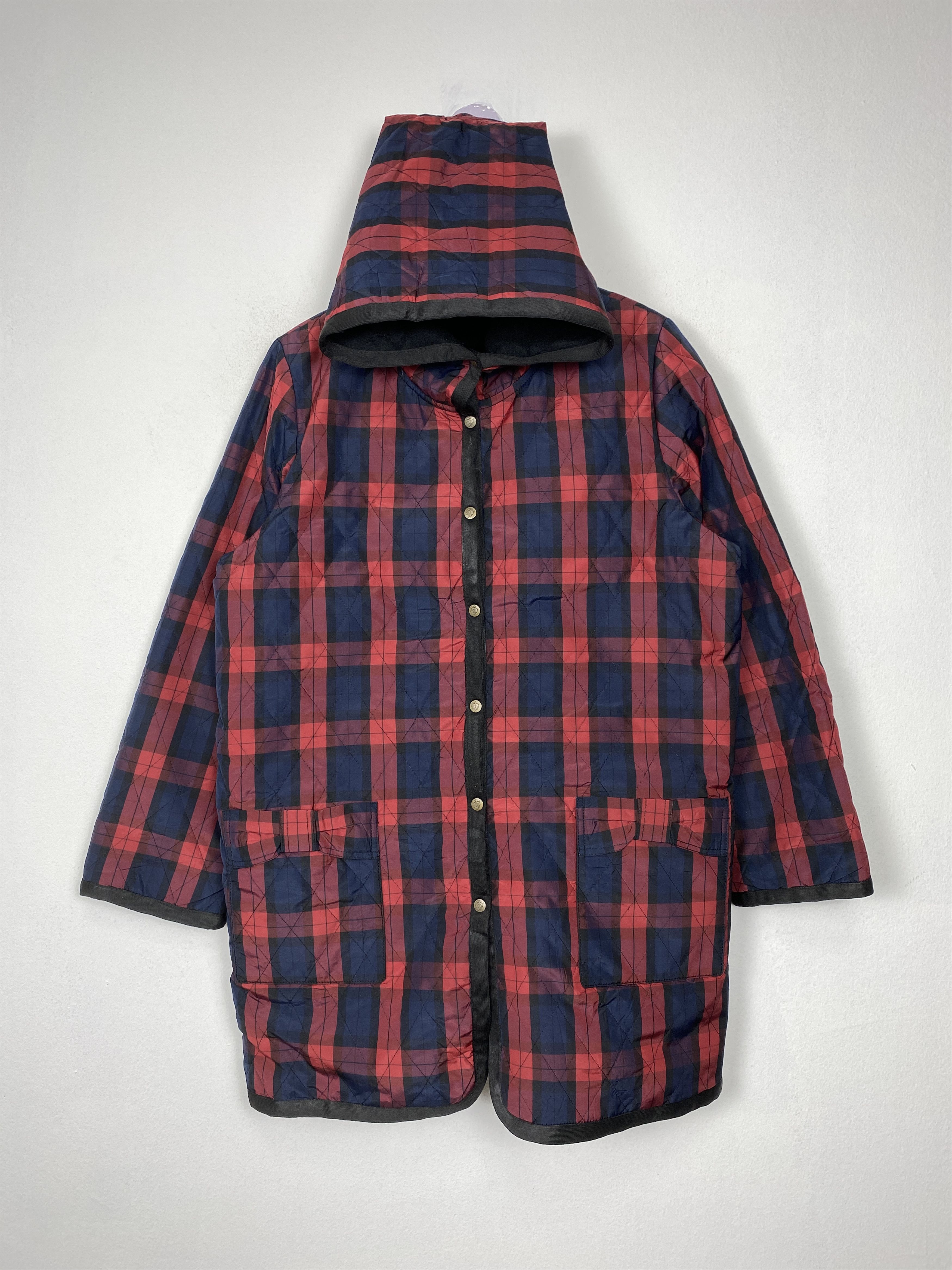 Flannel Vintage Quilted Plaid Hooded Jacket Size US XL / EU 56 / 4 - 1 Thumbnail