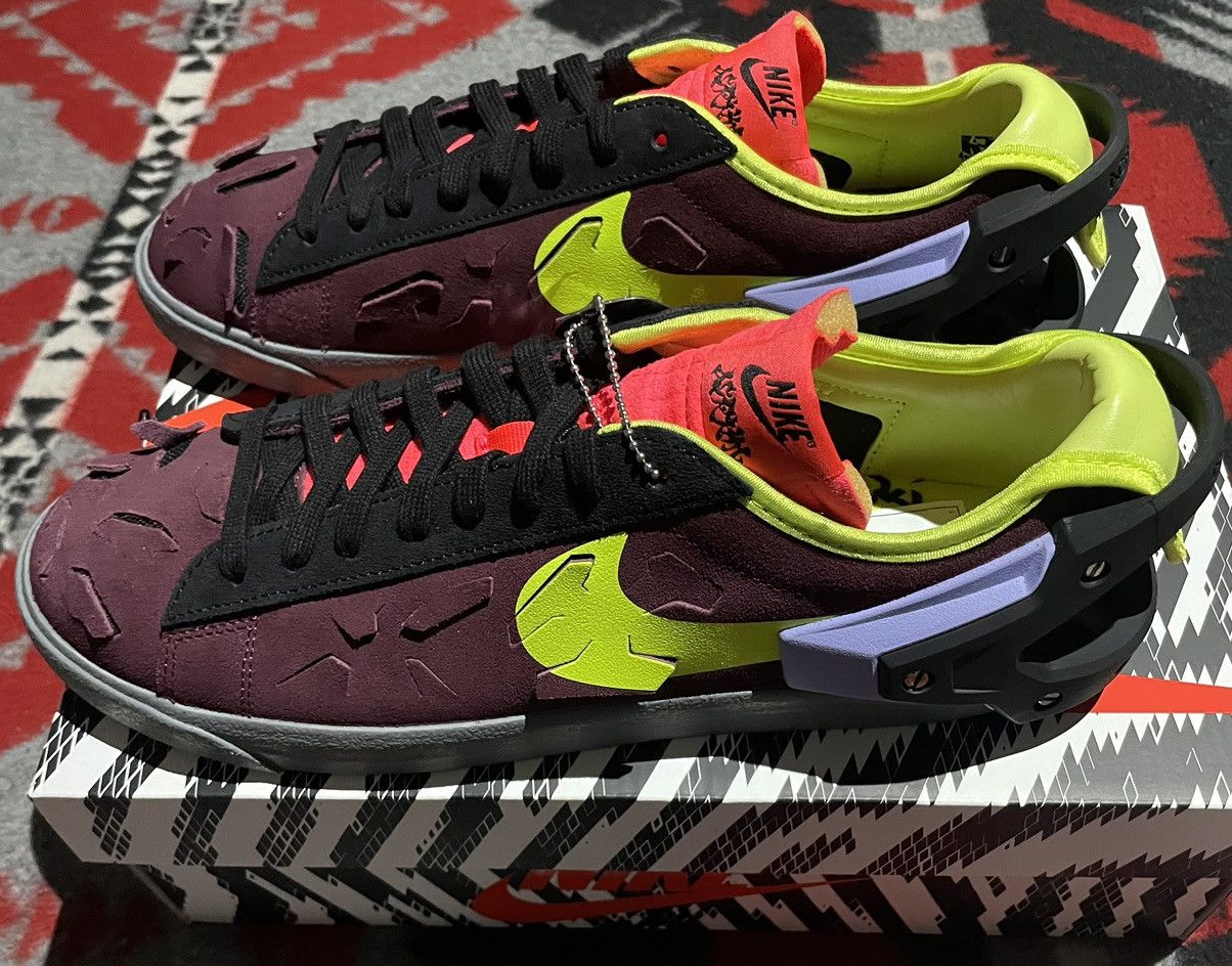 image of Acronym x Nike Blazer Low Shoes in Maroon, Men's (Size 9)