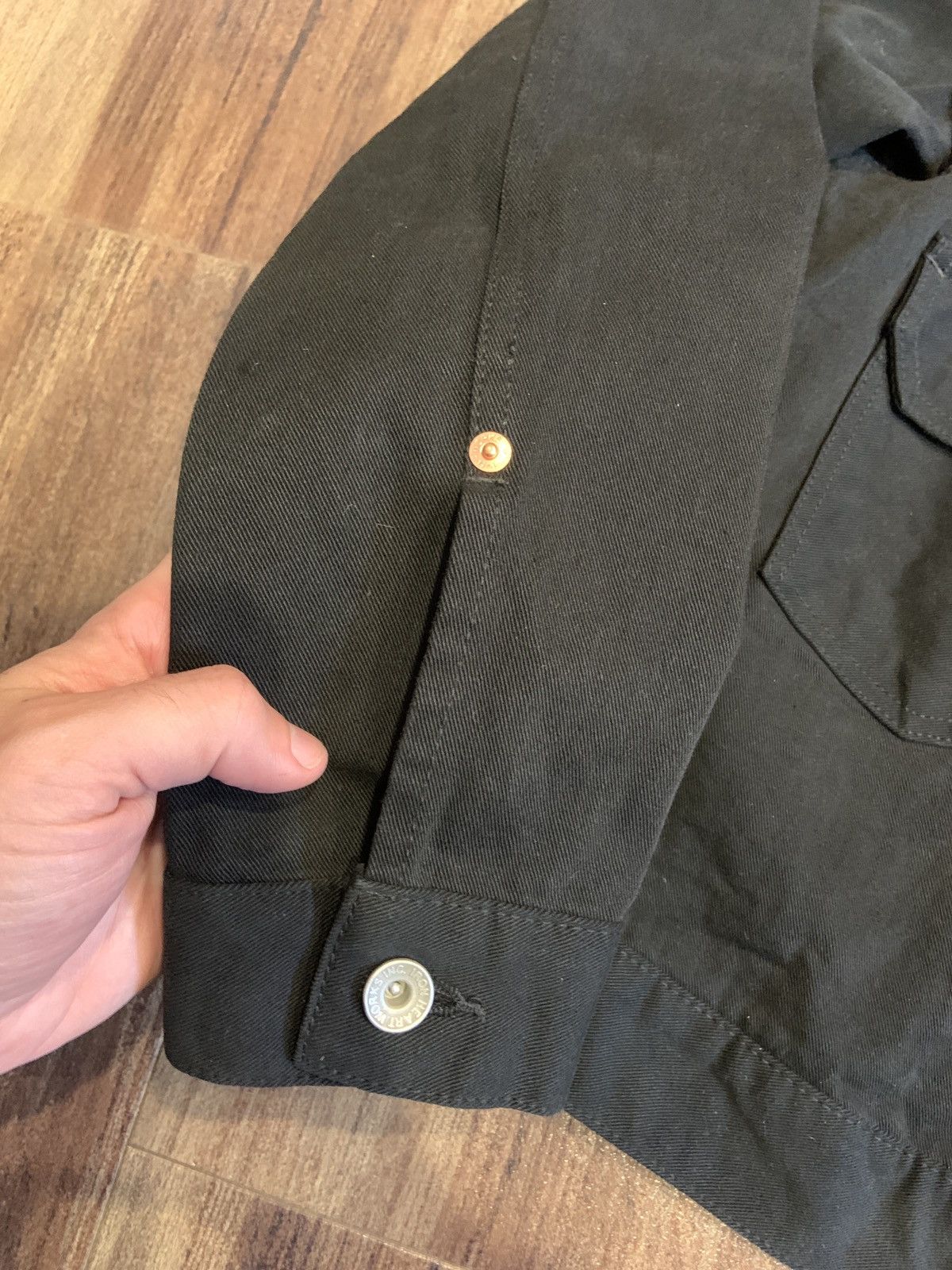 Iron Heart IHJ-84-BLK - 12oz Selvedge Chino Type II Jacket – Black Size US S / EU 44-46 / 1 - 2 Thumbnail