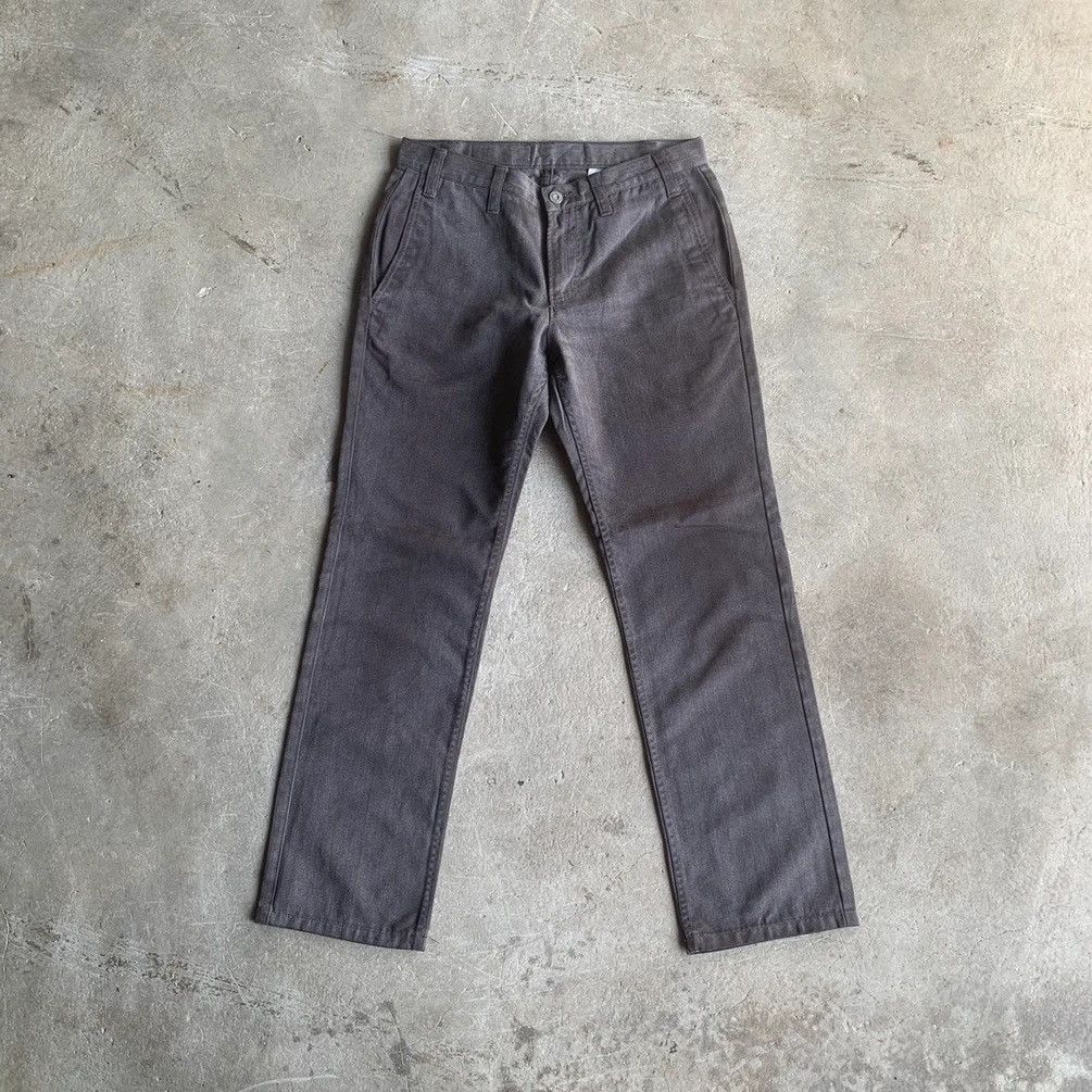 image of Archival Clothing Journal Standard Japan Trousers Rugged Designer Blank Pants in Slate Grey (Size 2
