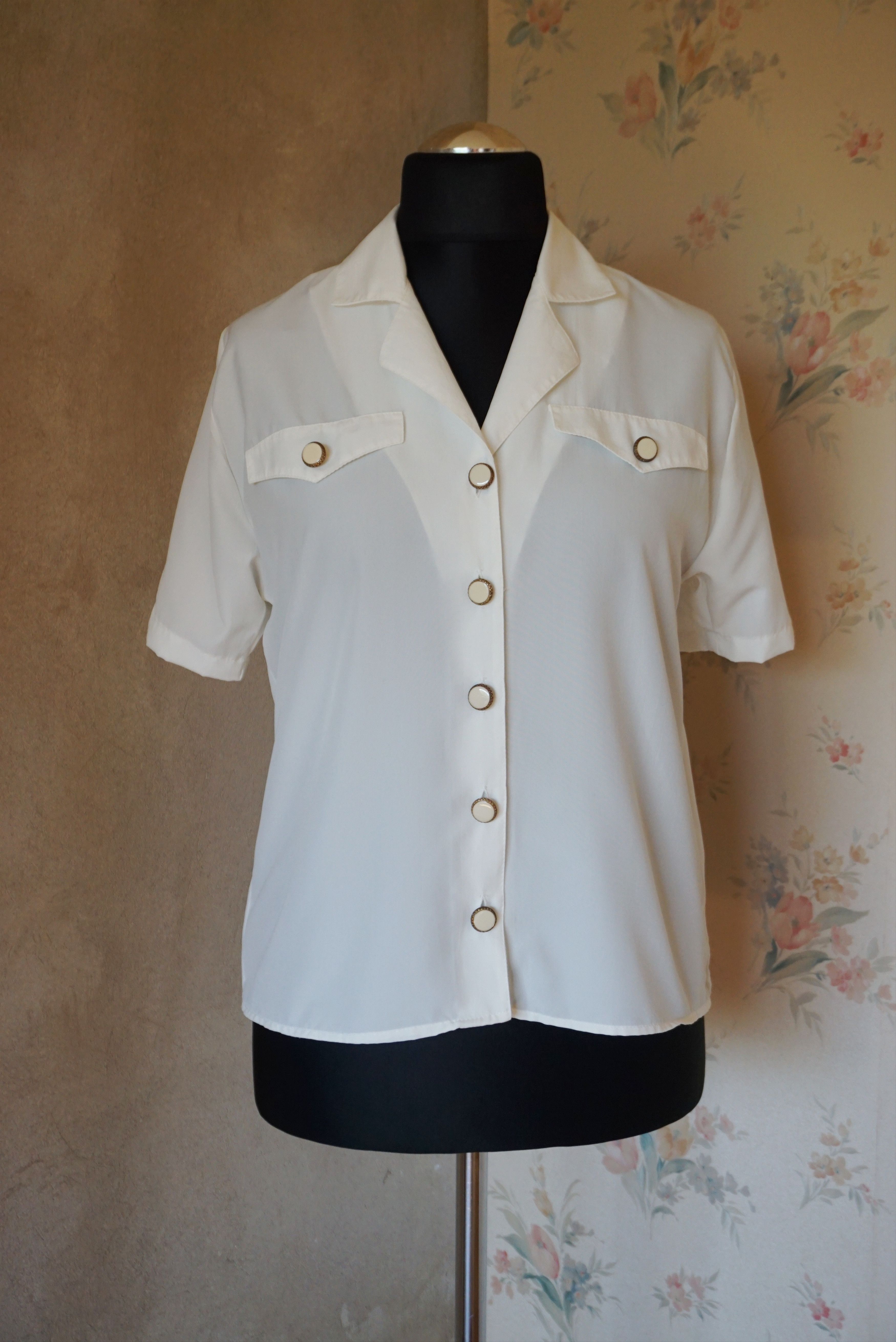 Designer Elsie Whiteley true vintage 80s 90s blouse 40 L 10 top shirt Size L / US 10 / IT 46 - 15 Thumbnail