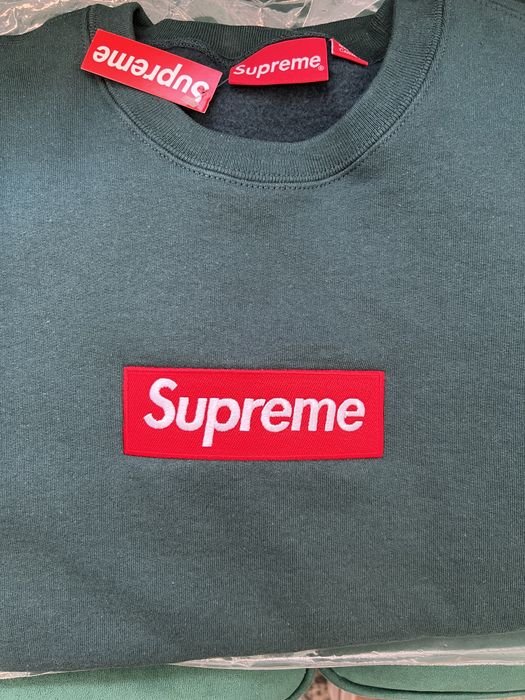 Supreme Supreme boxlogo crewneck (FW22) Dark pine | Grailed