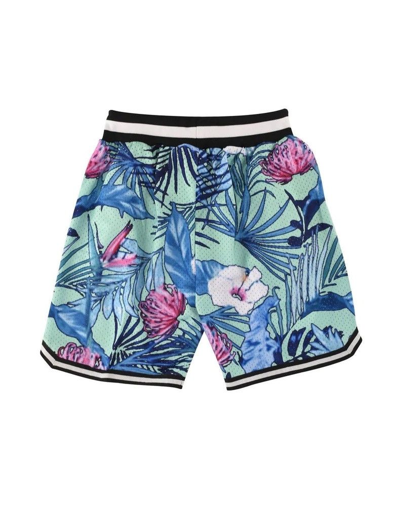 Vintage Floral Basketball Shorts Green Xxl Size US 36 / EU 52 - 2 Thumbnail
