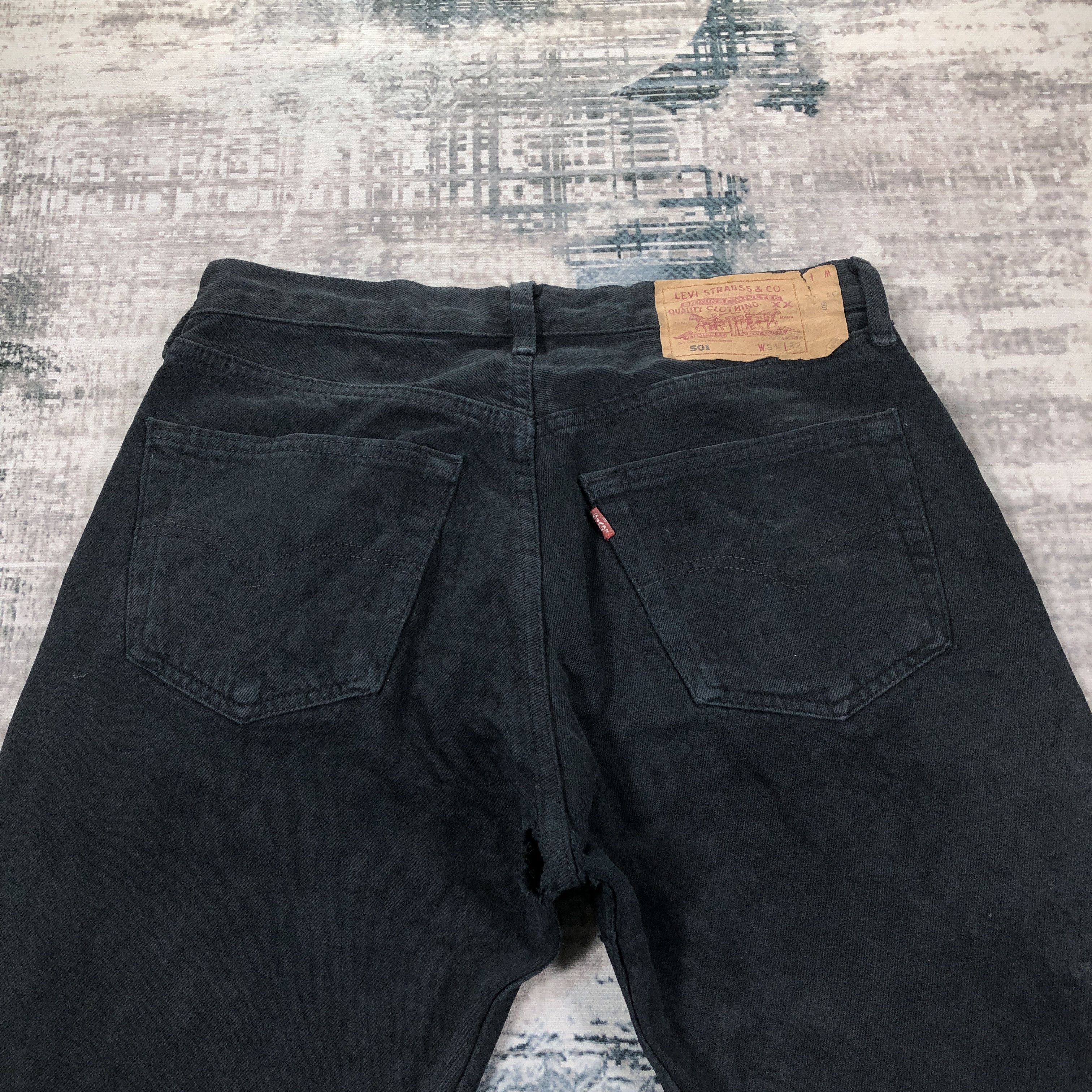Levi's × Vintage Vintage Levis 501 Jeans Black Denim Size US 29 - 4 Thumbnail