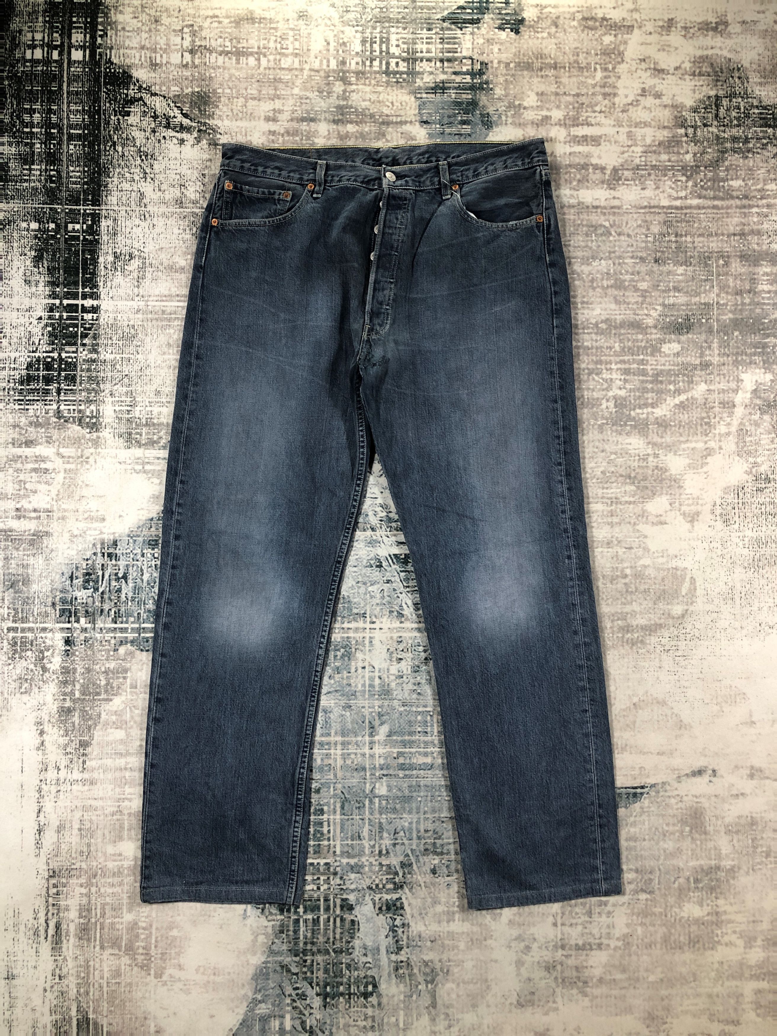 Levi's × Vintage Vintage Levis 501 Jeans Faded Blue Denim Pants Size US 37 - 1 Thumbnail