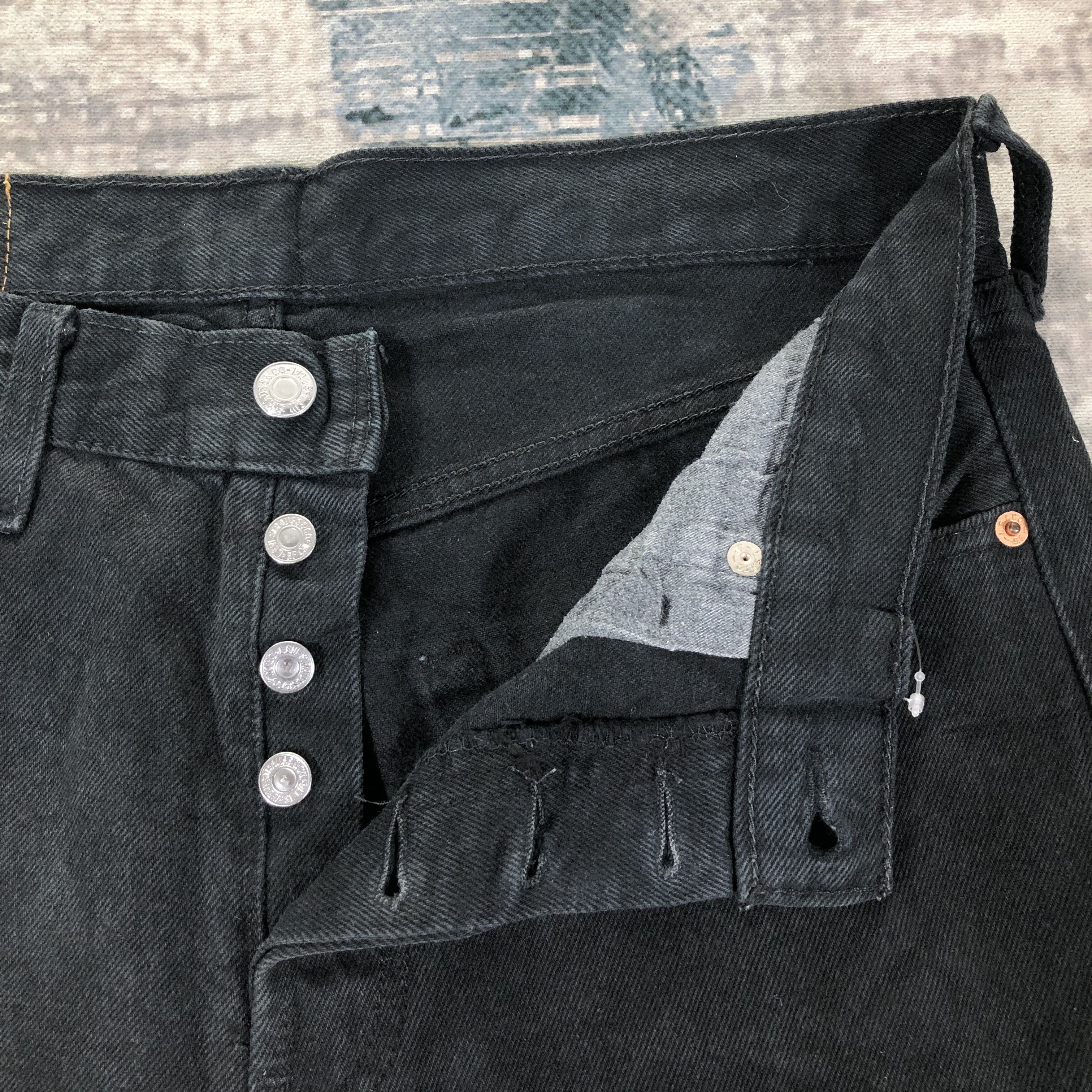 Levi's × Vintage Vintage Levis 501 Jeans Black Denim Size US 31 - 4 Thumbnail