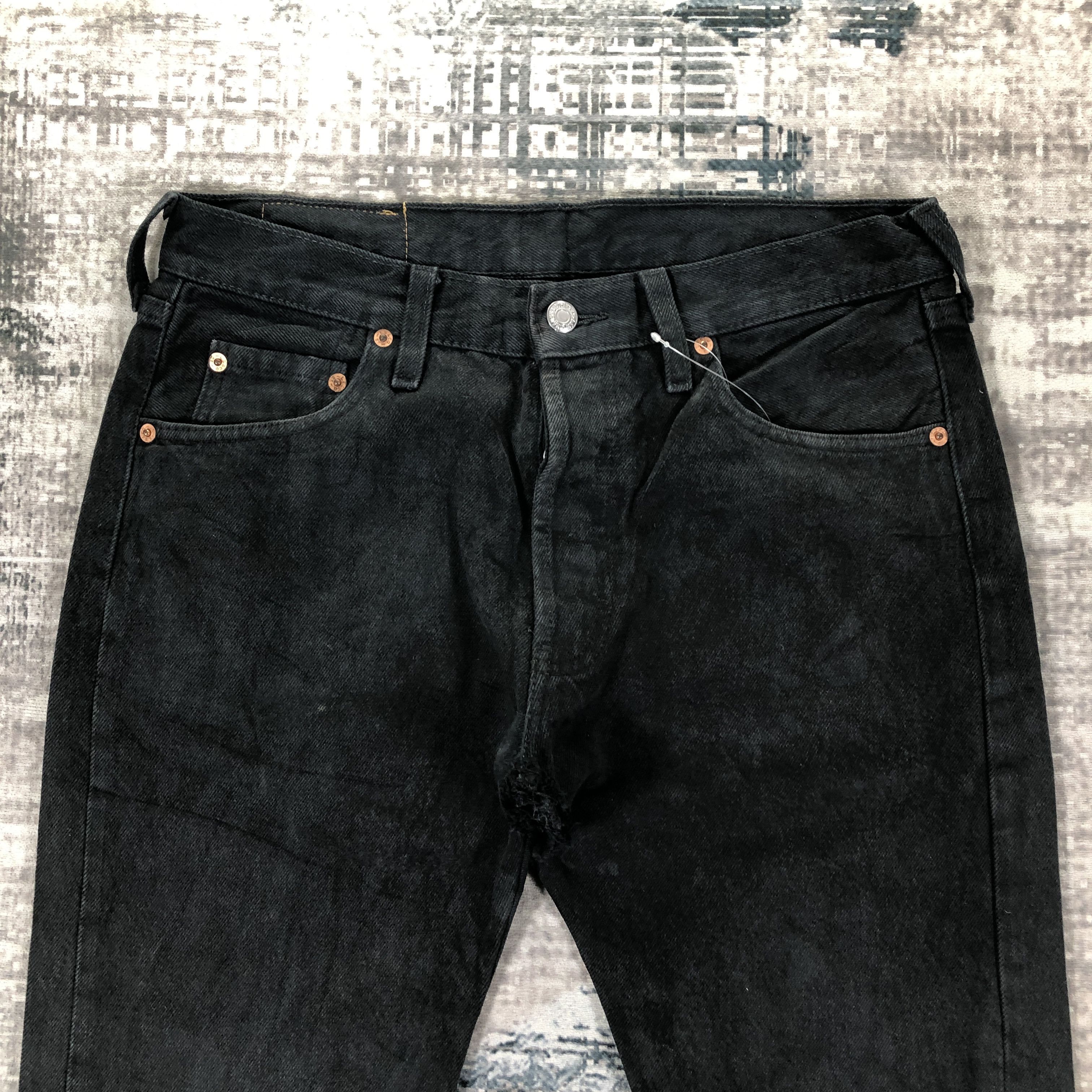 Levi's × Vintage Vintage Levis 501 Jeans Black Denim Size US 31 - 3 Thumbnail
