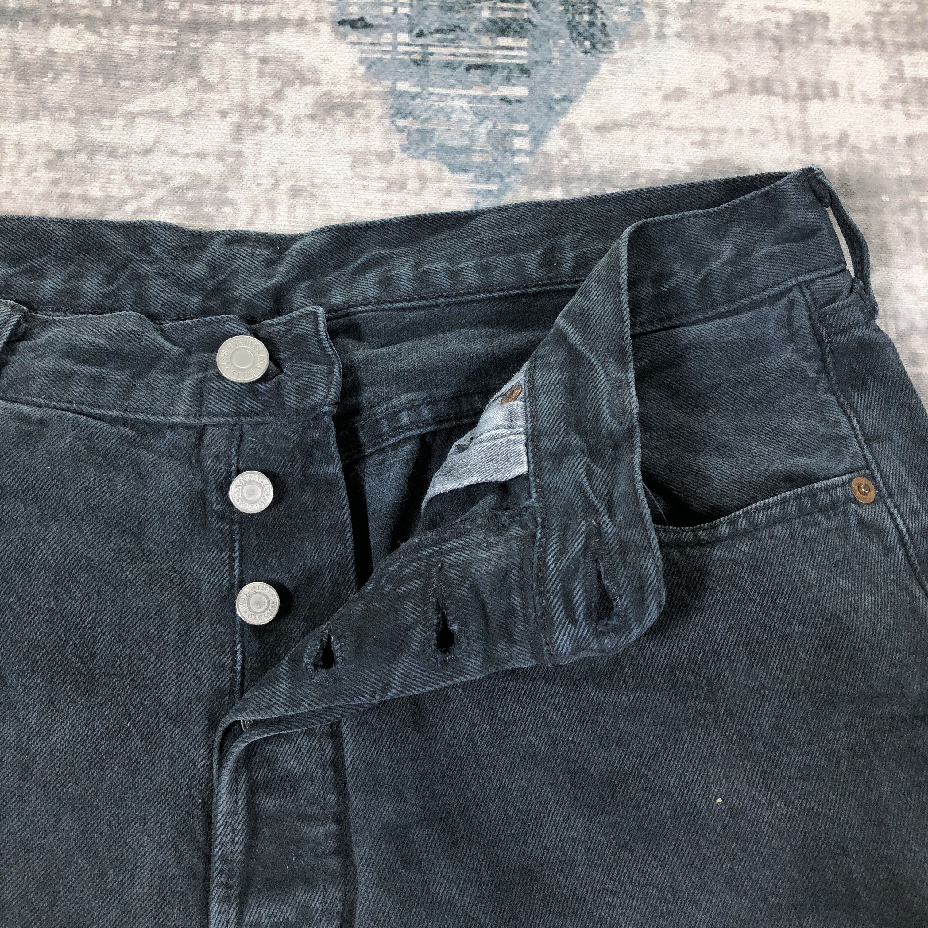 Levi's × Vintage Vintage Levis 501 Jeans Faded Black Denim Size US 34 / EU 50 - 5 Thumbnail