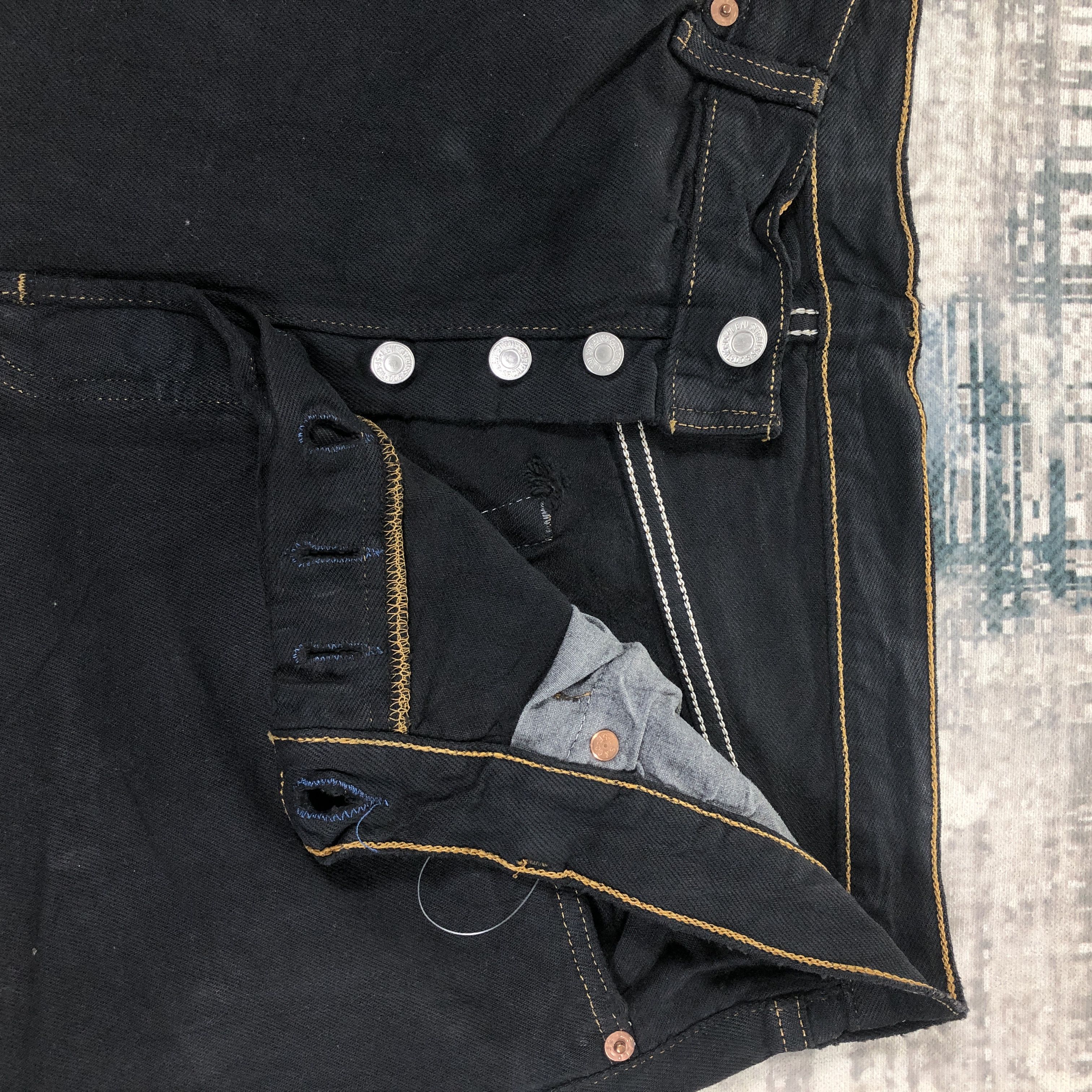 Levi's × Vintage Vintage Levis 501 Jeans Black Denim Size US 36 / EU 52 - 5 Thumbnail