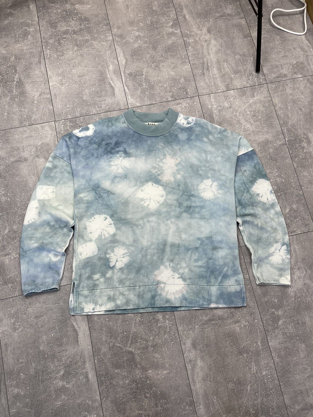 Acne Studios Acne Studios Felke Bleach PSS18 Tie-Dye Blue Sweatshirt Size US L / EU 52-54 / 3 - 2 Thumbnail