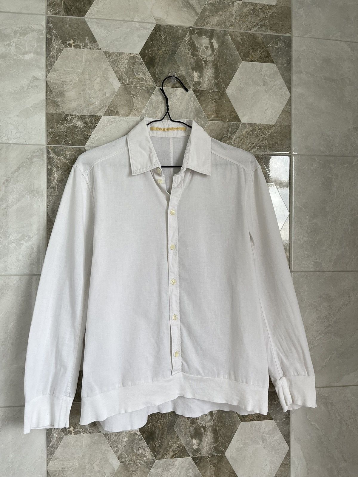 Carol Christian Poell Carol Christian Poell Men's White Cotton Long Sleeve Shirt Size US M / EU 48-50 / 2 - 11 Thumbnail