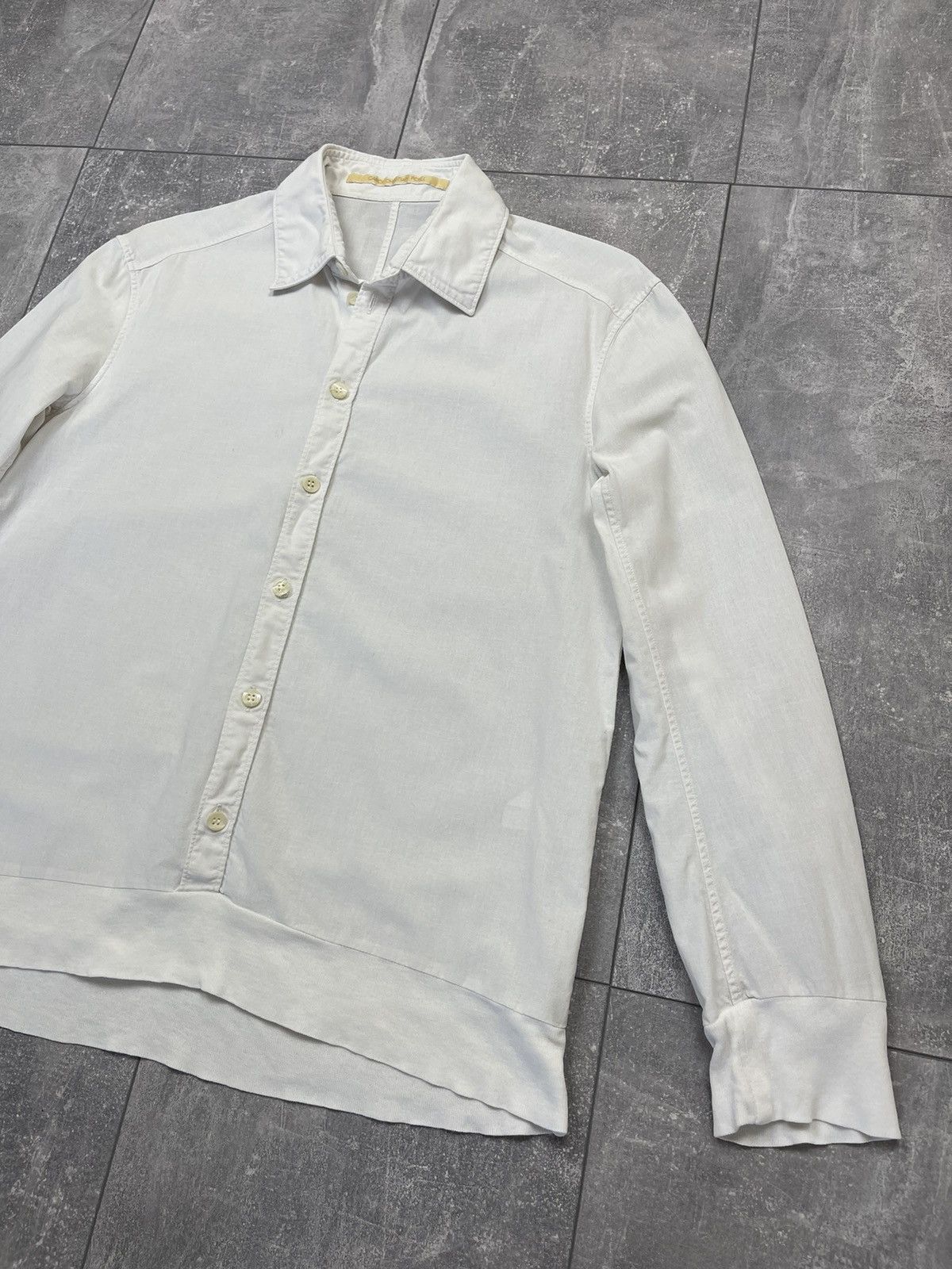 Carol Christian Poell Carol Christian Poell Men's White Cotton Long Sleeve Shirt Size US M / EU 48-50 / 2 - 3 Thumbnail