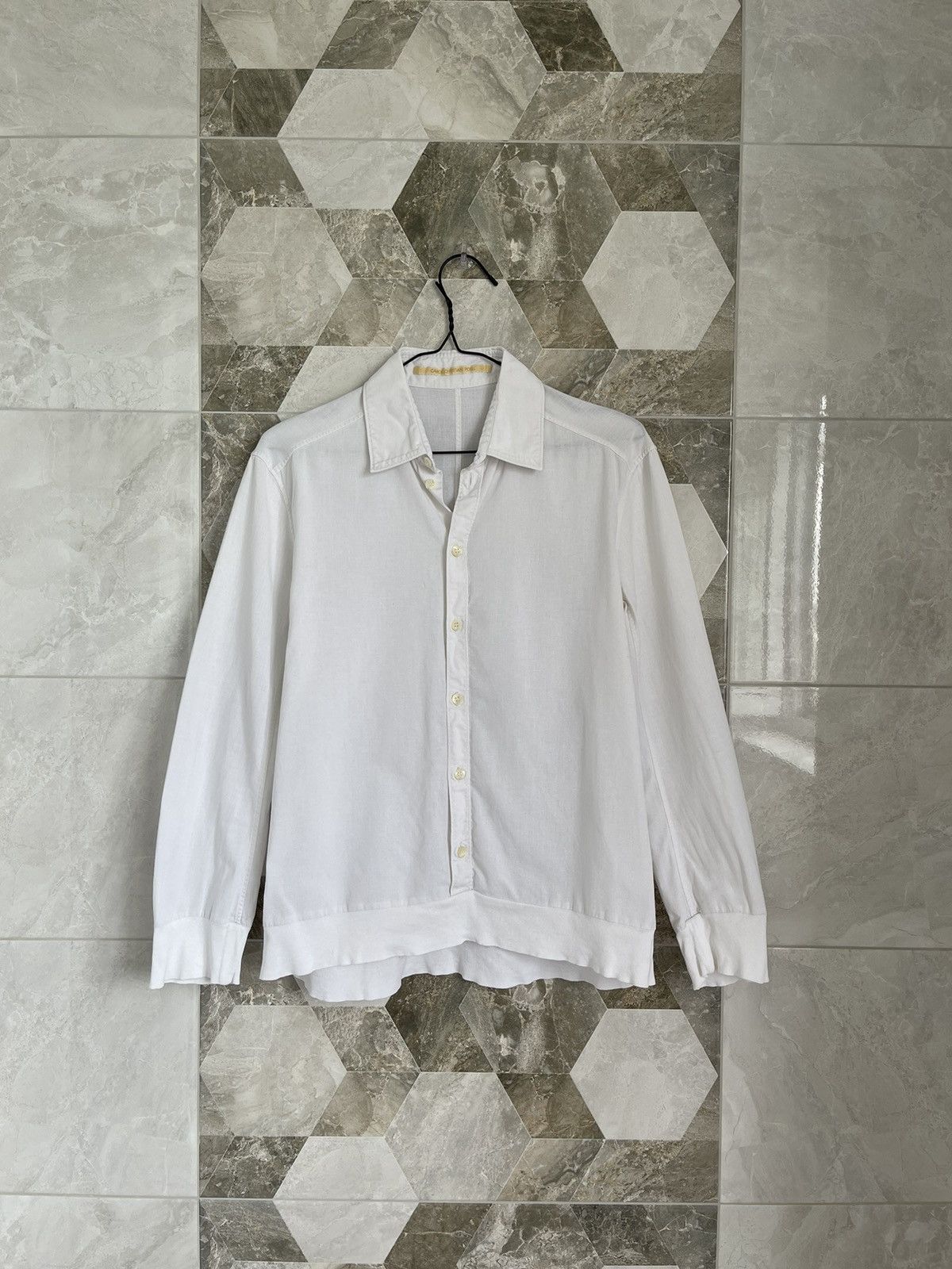 Carol Christian Poell Carol Christian Poell Men's White Cotton Long Sleeve Shirt Size US M / EU 48-50 / 2 - 10 Thumbnail