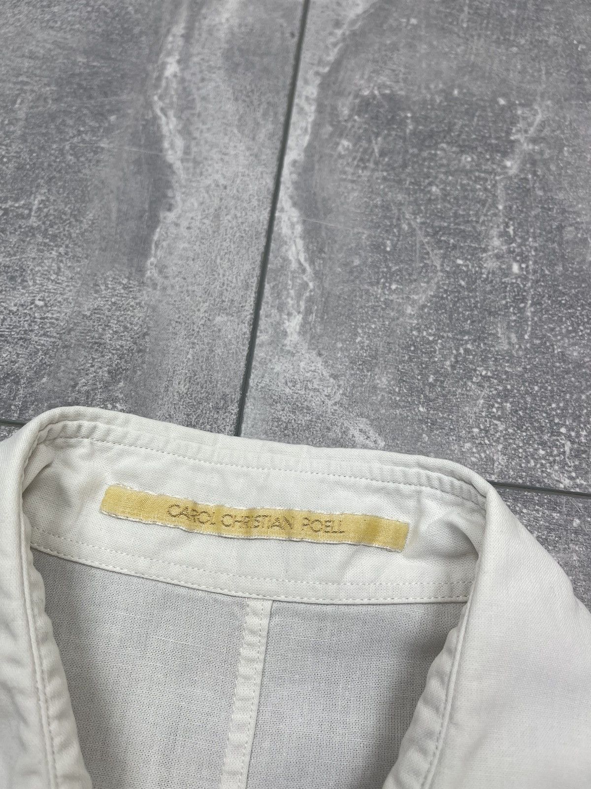 Carol Christian Poell Carol Christian Poell Men's White Cotton Long Sleeve Shirt Size US M / EU 48-50 / 2 - 19 Thumbnail