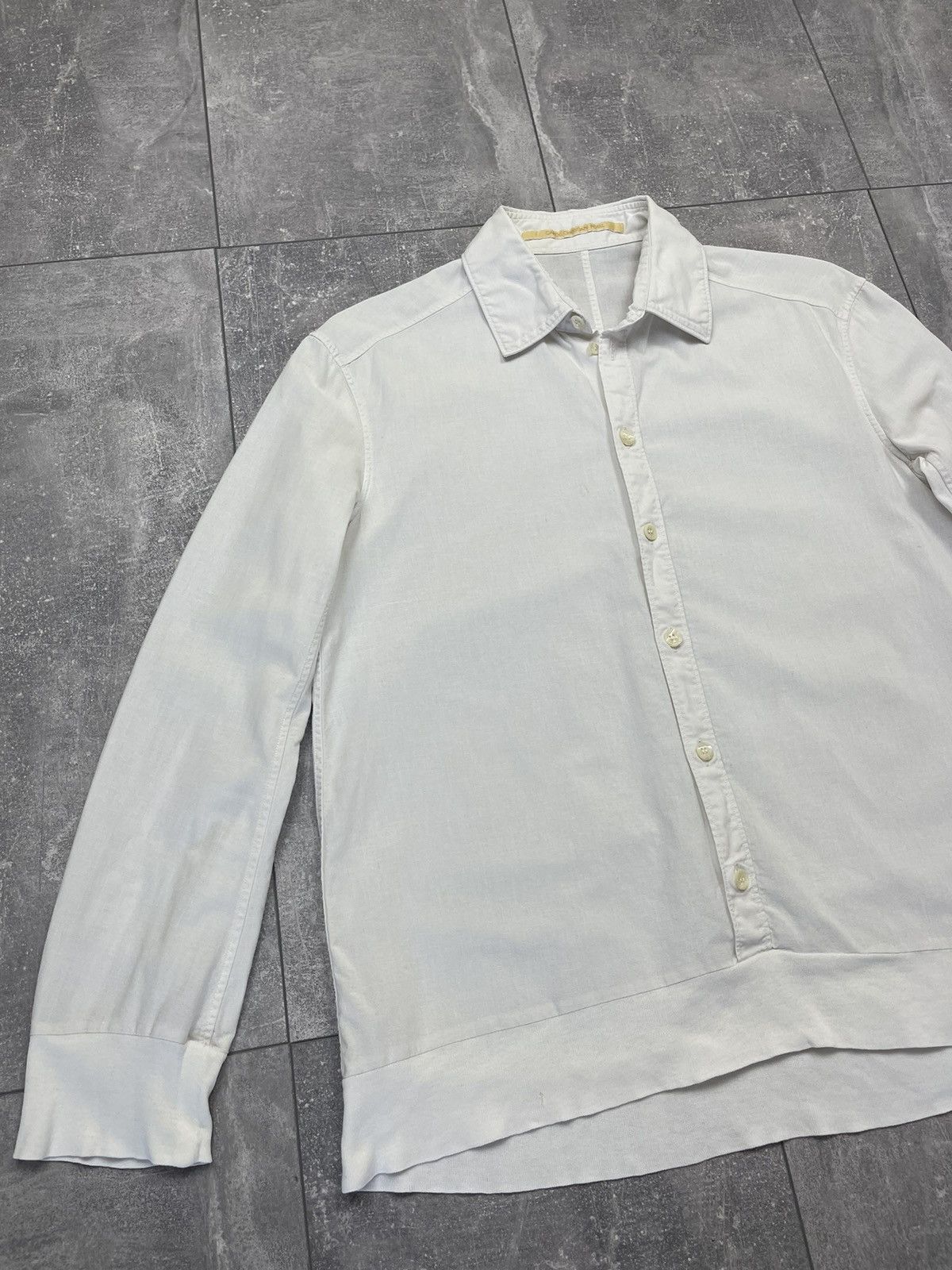 Carol Christian Poell Carol Christian Poell Men's White Cotton Long Sleeve Shirt Size US M / EU 48-50 / 2 - 2 Thumbnail
