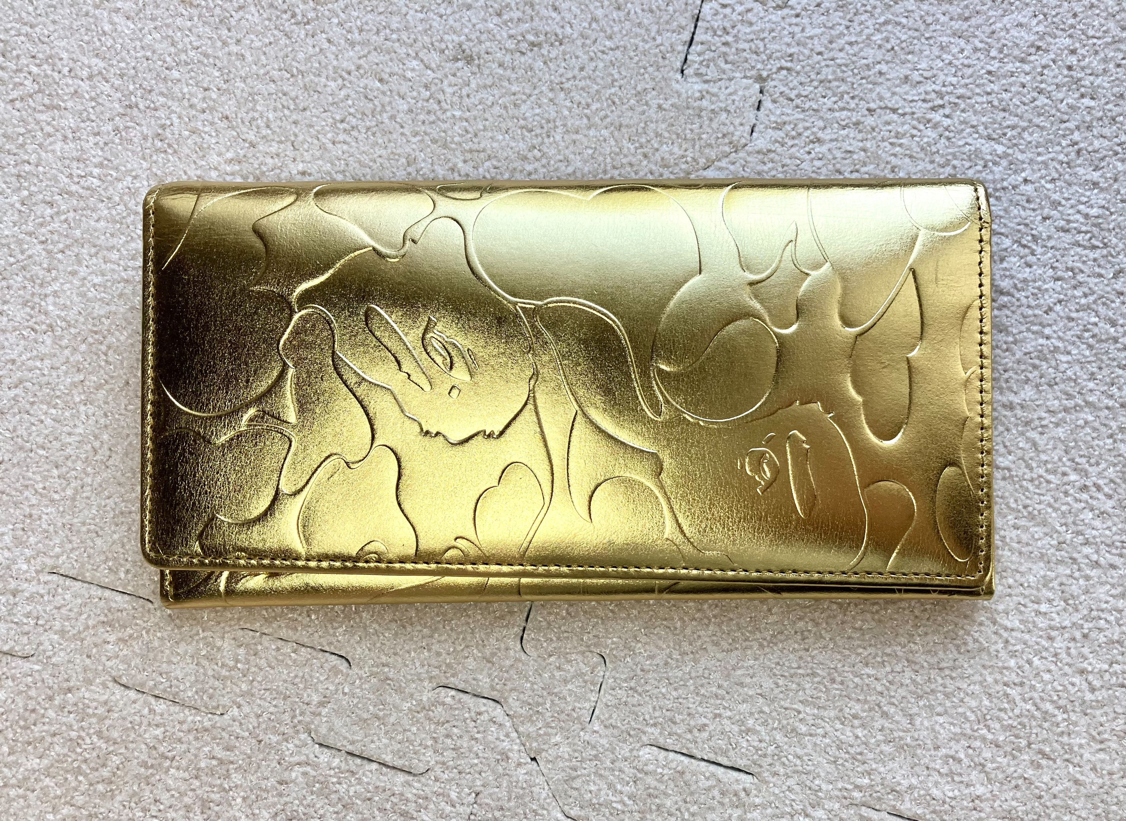 Bape [NEW] Bape Gold Long Wallet Coin Case From Japan Size ONE SIZE - 1 Thumbnail