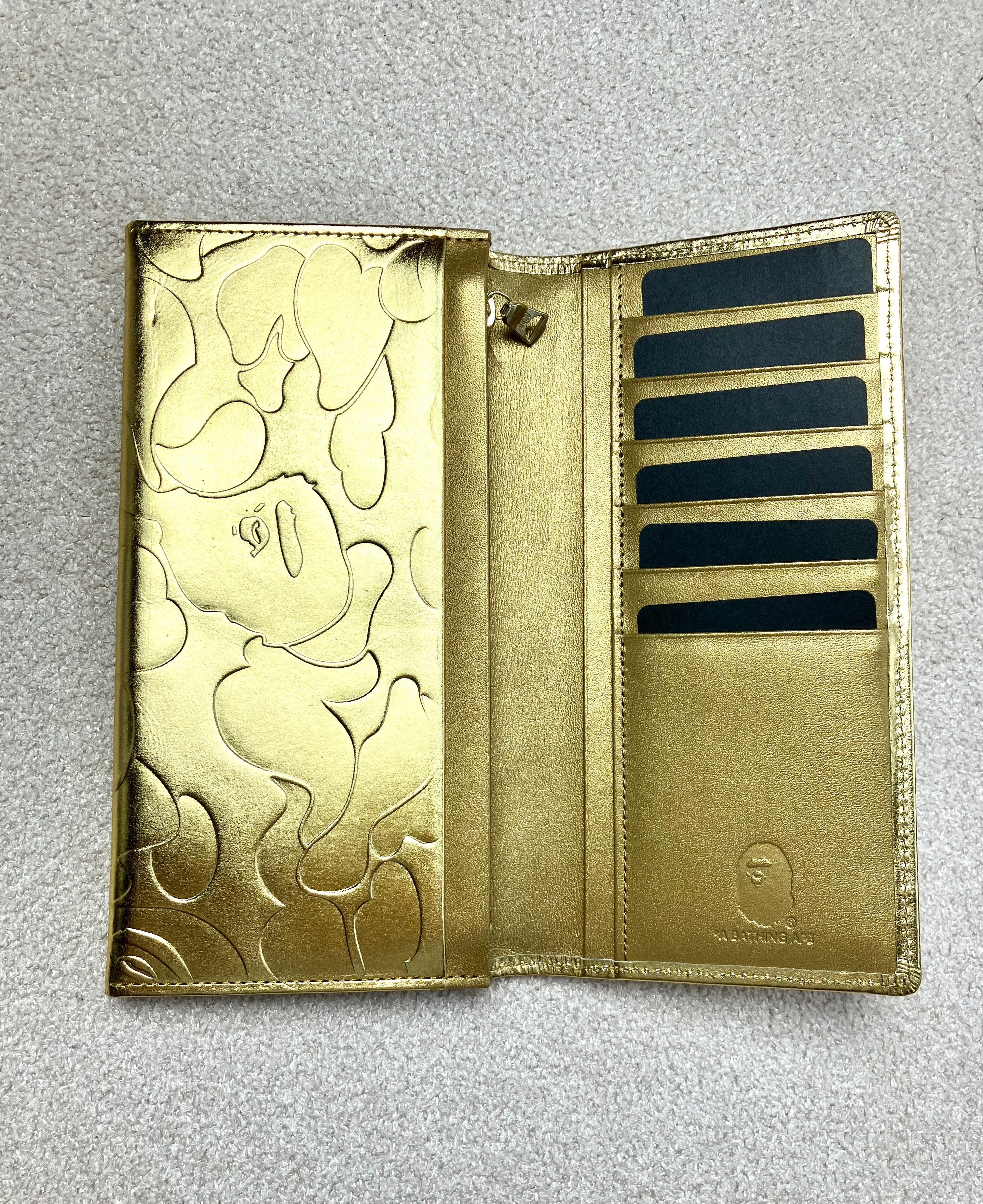 Bape [NEW] Bape Gold Long Wallet Coin Case From Japan Size ONE SIZE - 9 Thumbnail