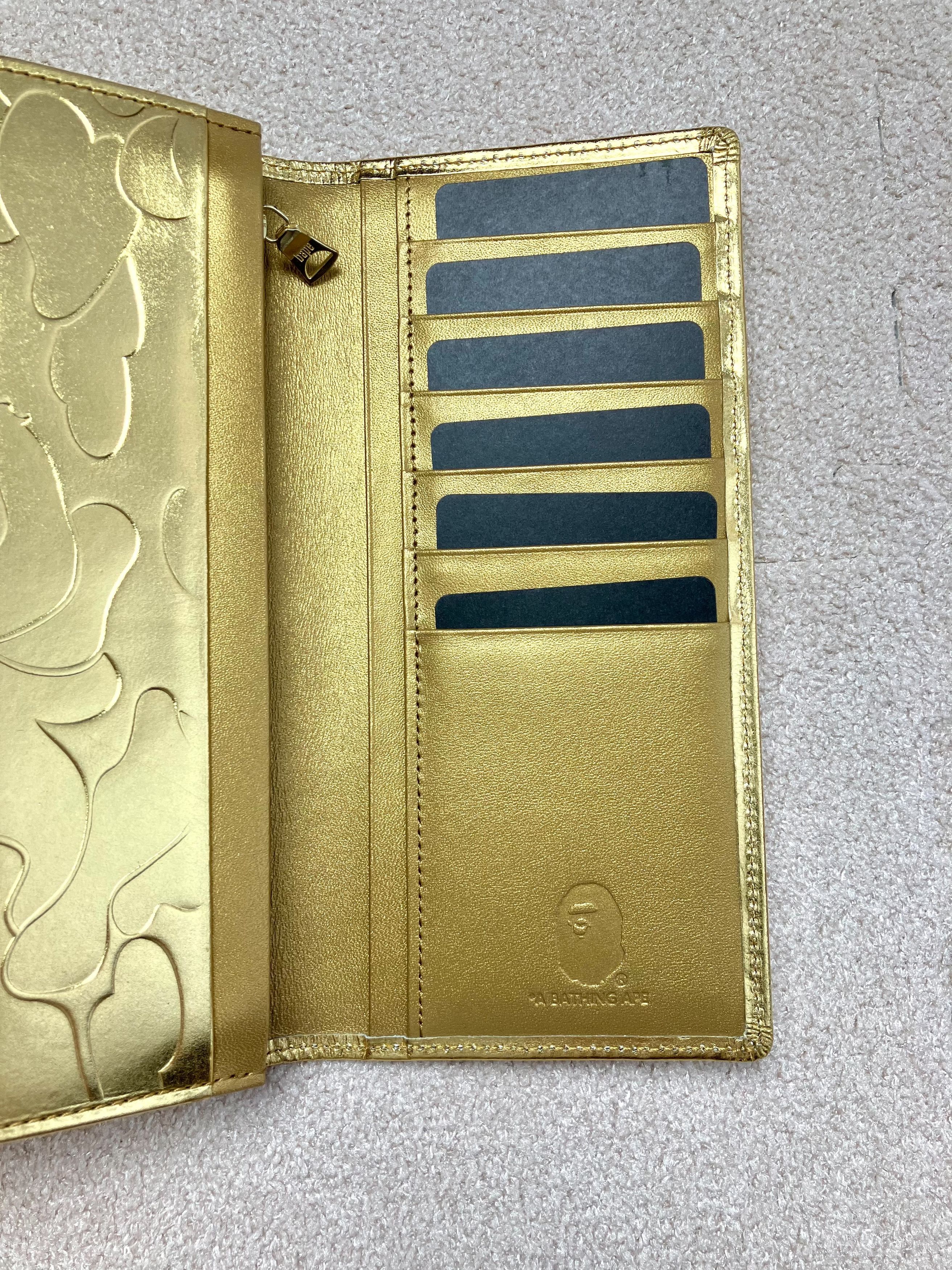 Bape [NEW] Bape Gold Long Wallet Coin Case From Japan Size ONE SIZE - 8 Thumbnail