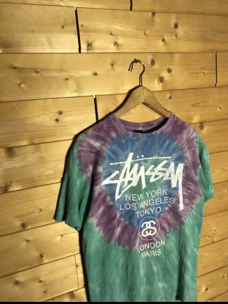 Stussy Stussy big logo tie dye t-shirt Size US M / EU 48-50 / 2 - 2 Thumbnail