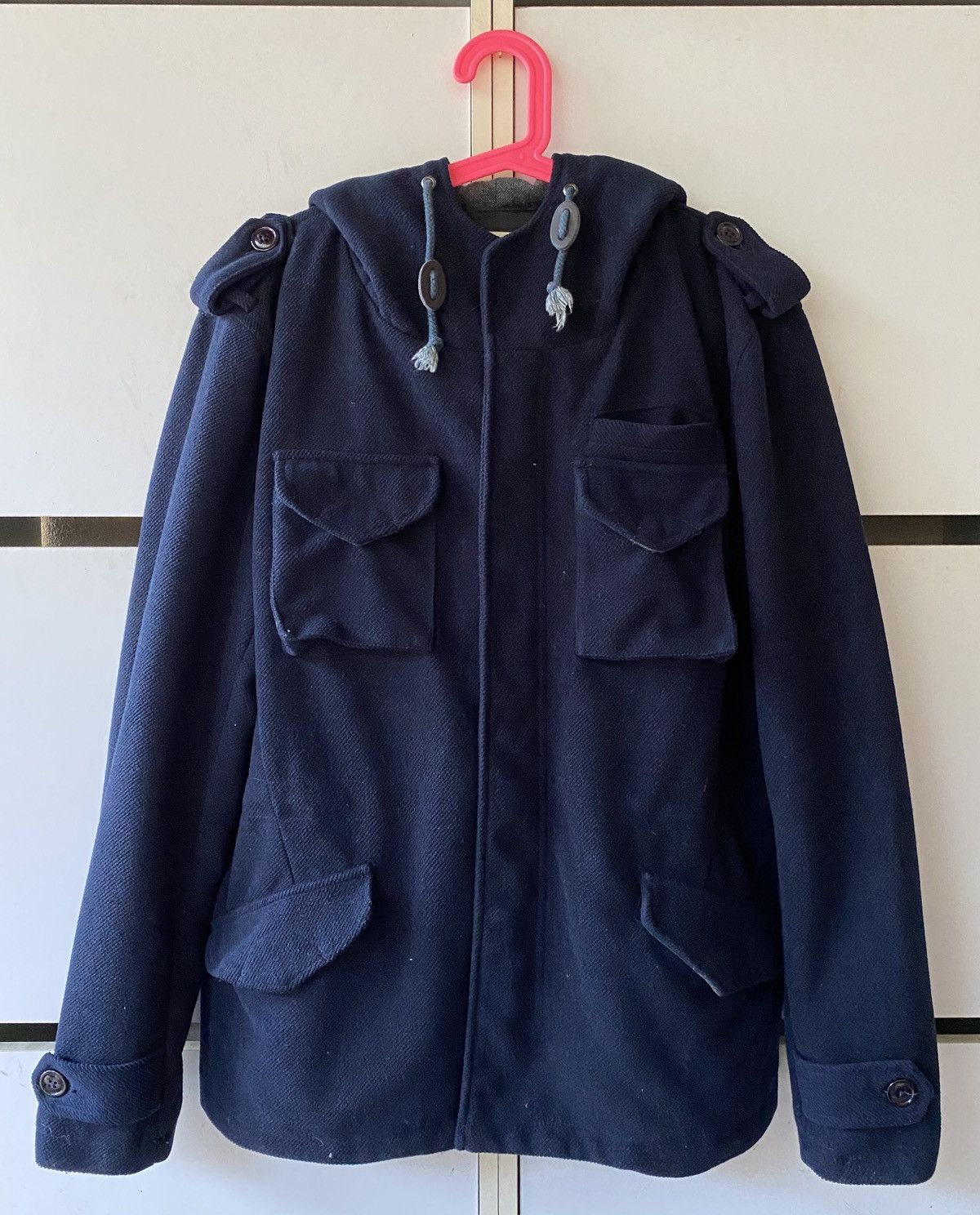 image of Designer Japan Fifty Percent Hooded Jacket in Blue, Men's (Size Large)
