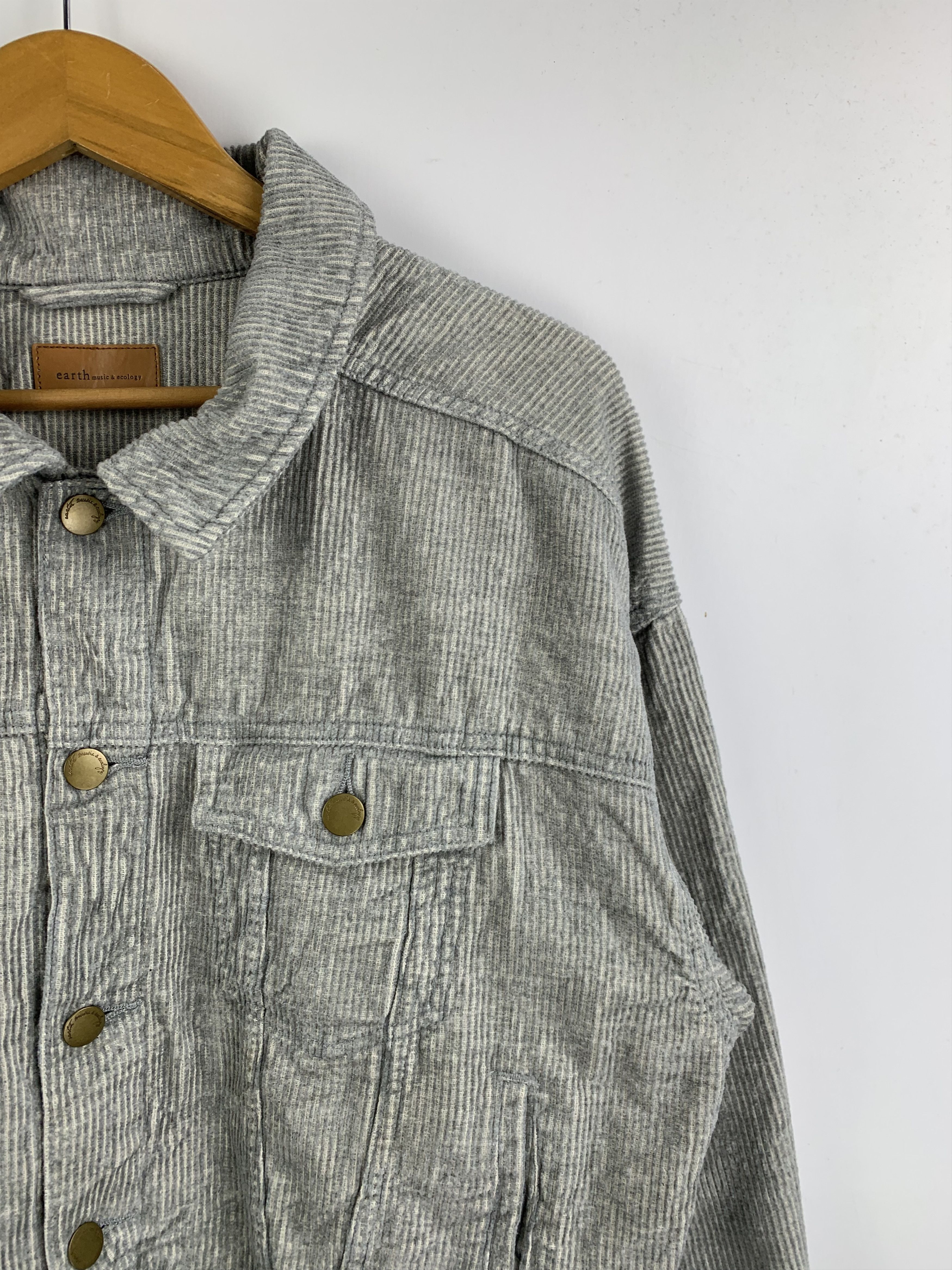 Vintage Vintage EARTH Button Up Velvet Finish Denim Bomber Jacket Size US M / EU 48-50 / 2 - 4 Thumbnail
