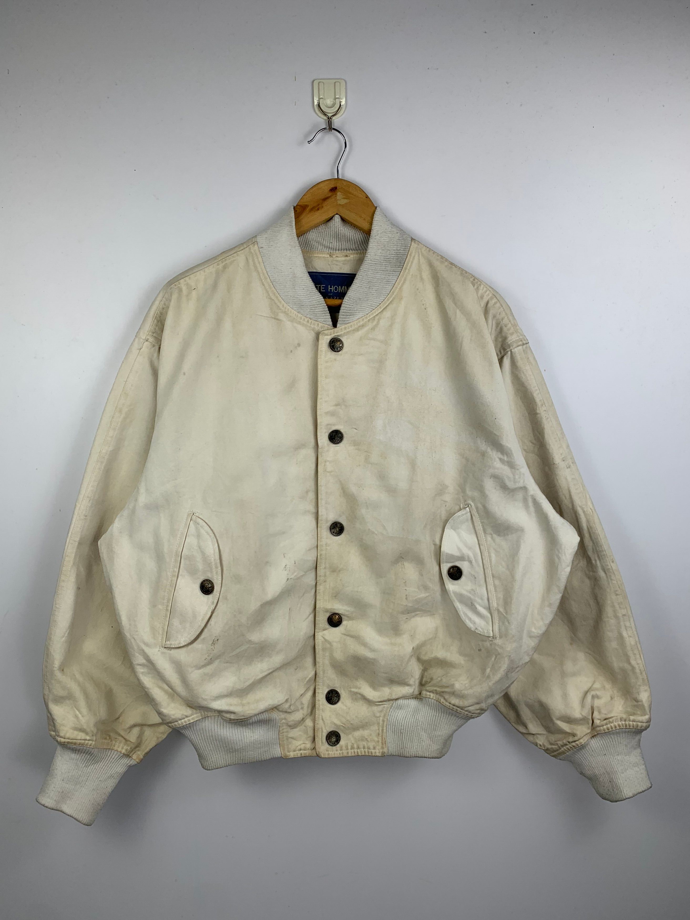 Vintage Vintage TETE HOMME Button Up Varsity Bomber Jacket Size US XXL / EU 58 / 5 - 1 Preview