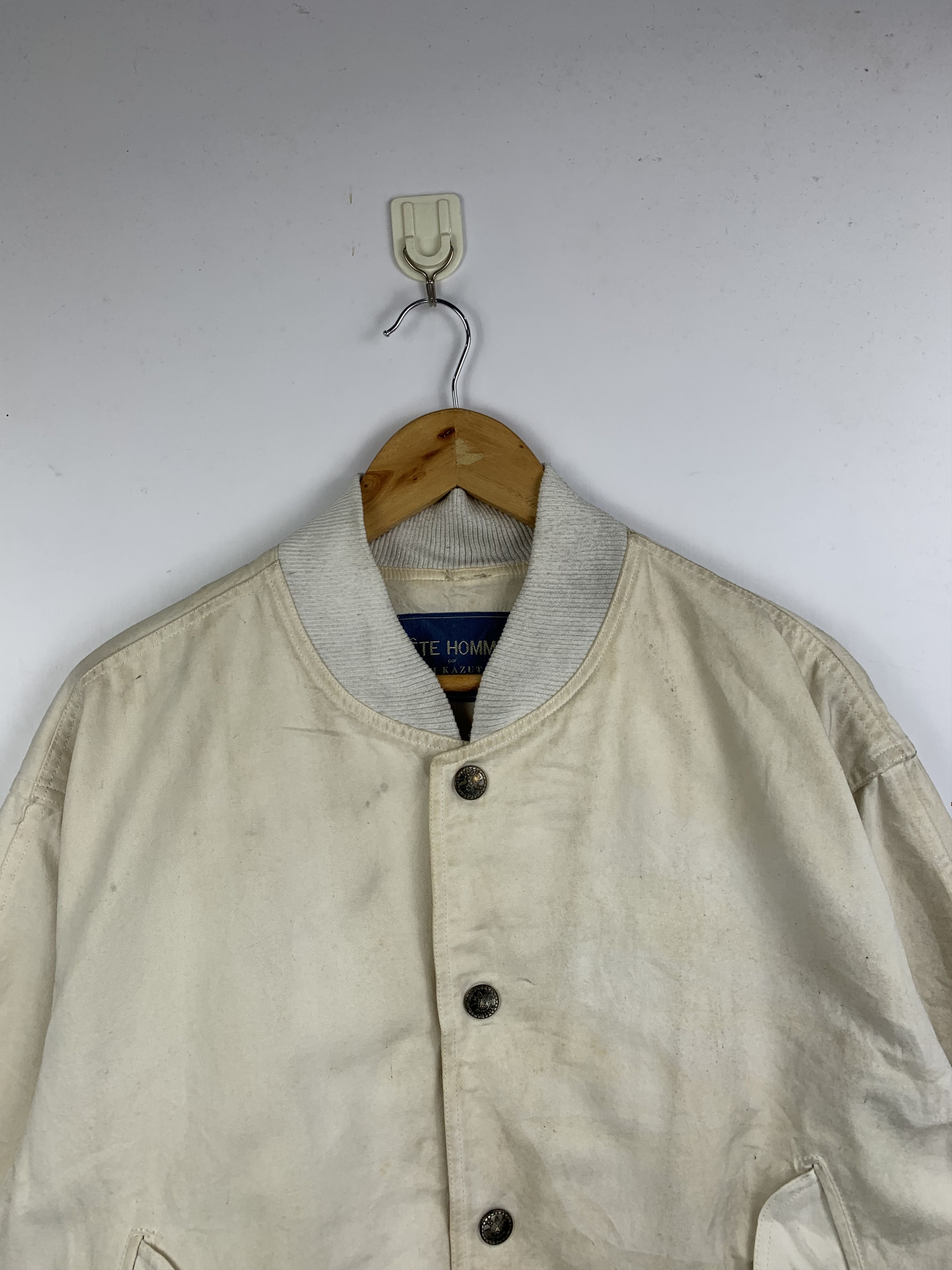 Tete Homme Vintage TETE HOMME Button Up Varsity Bomber Jacket Size US XXL / EU 58 / 5 - 3 Thumbnail