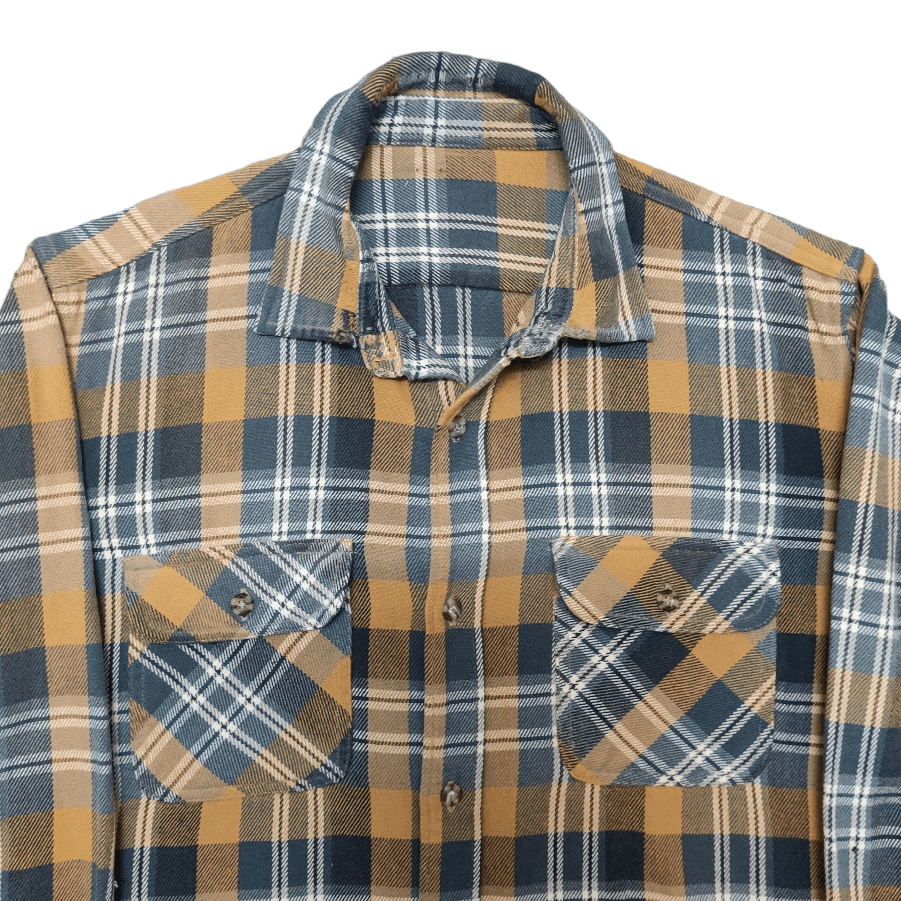 Edwin Vintage Edwin Flannel Button Up Shirt Distressed Size US M / EU 48-50 / 2 - 2 Thumbnail
