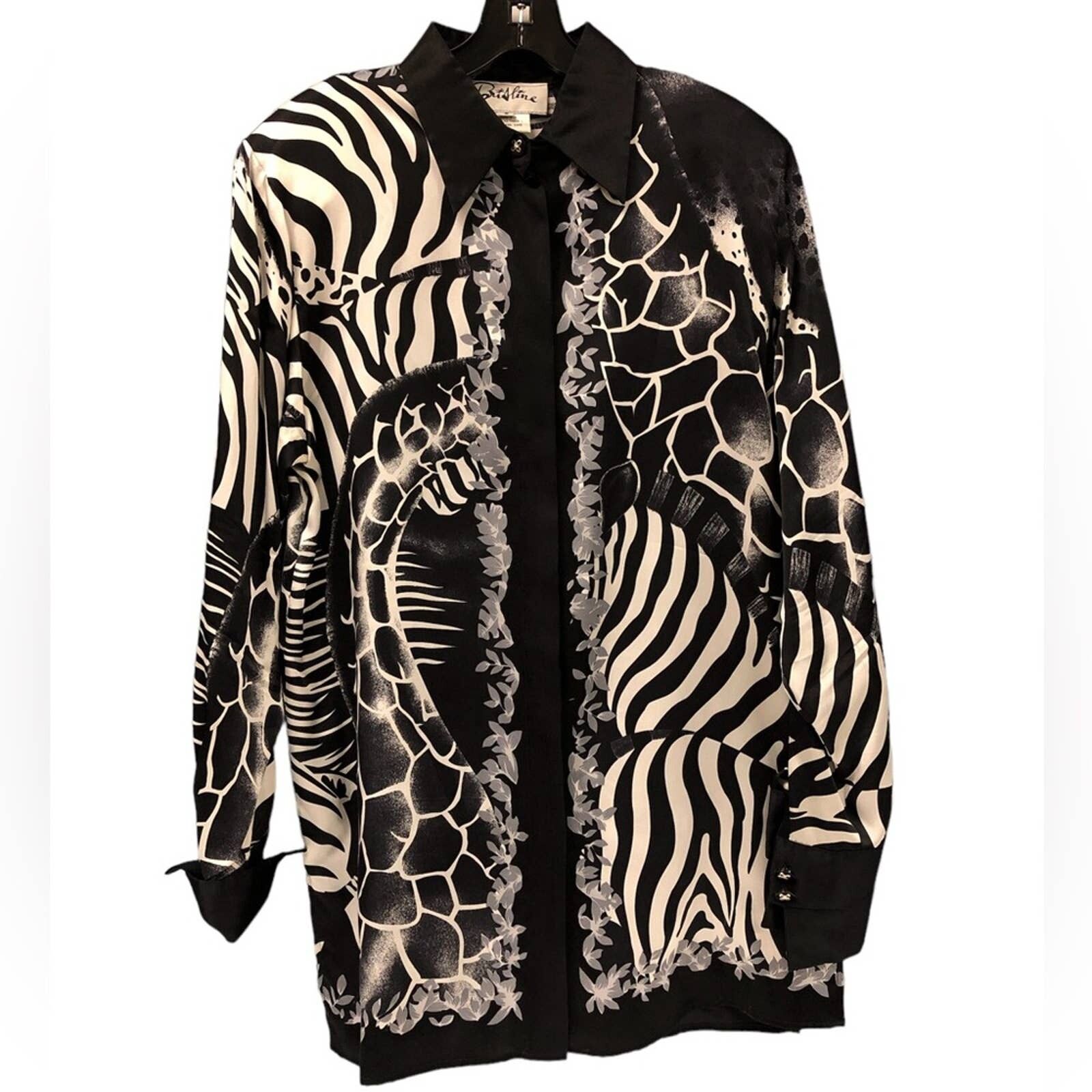 Vintage Vintage 100% silk zebra animal print blouse women’s size S Size S / US 4 / IT 40 - 1 Preview